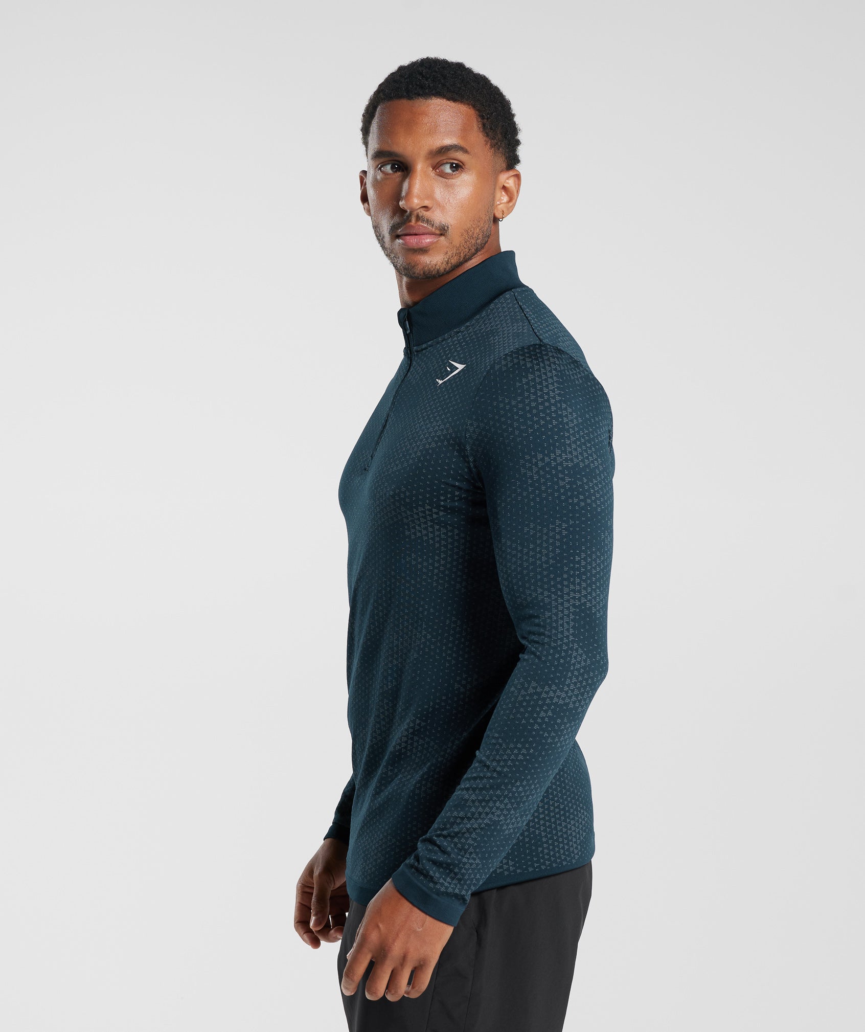 Sport Seamless 1/4 Zip in Navy/Denim Teal - view 3