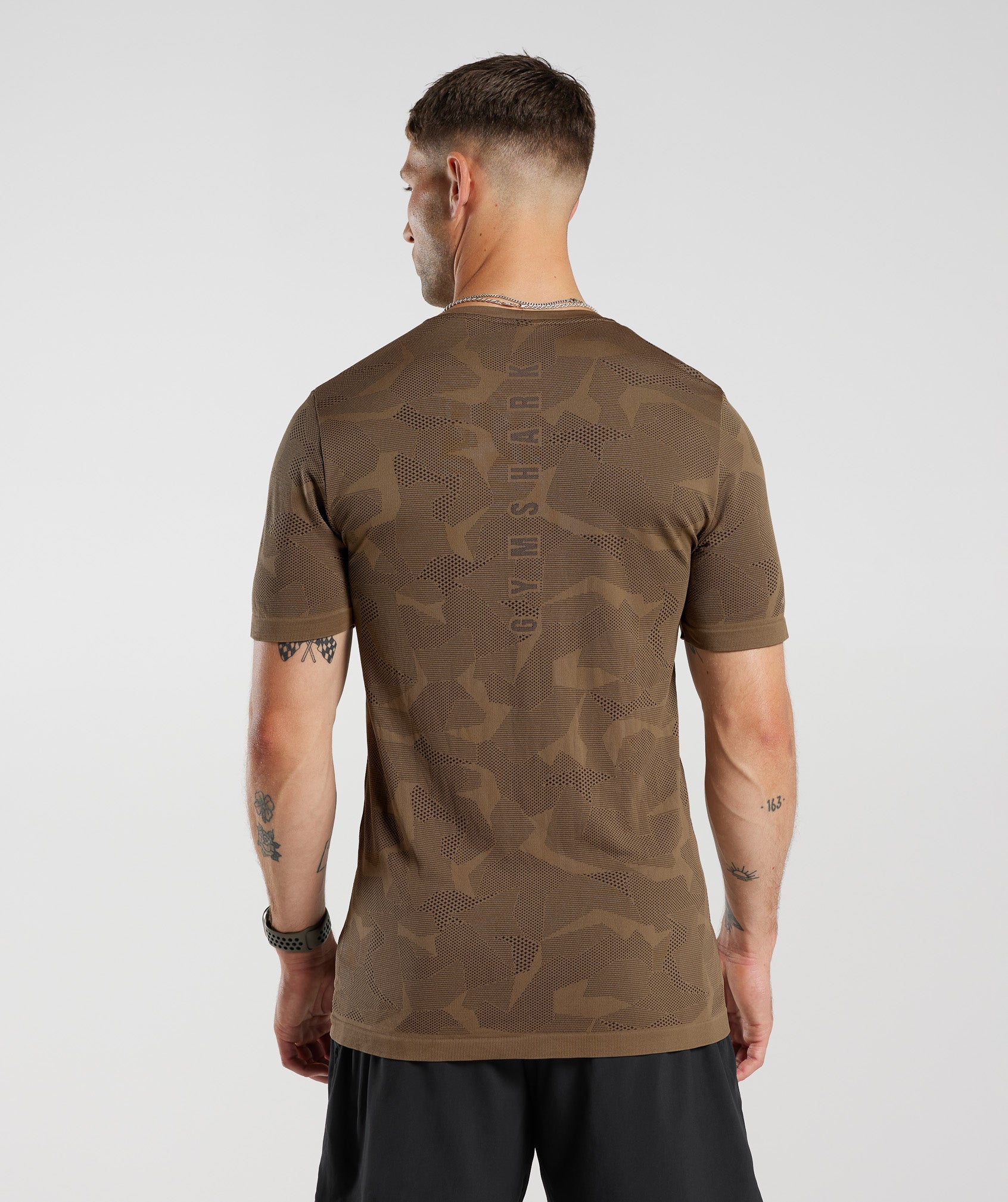 Sport Seamless T-Shirt in Fossil Brown/Black - view 2