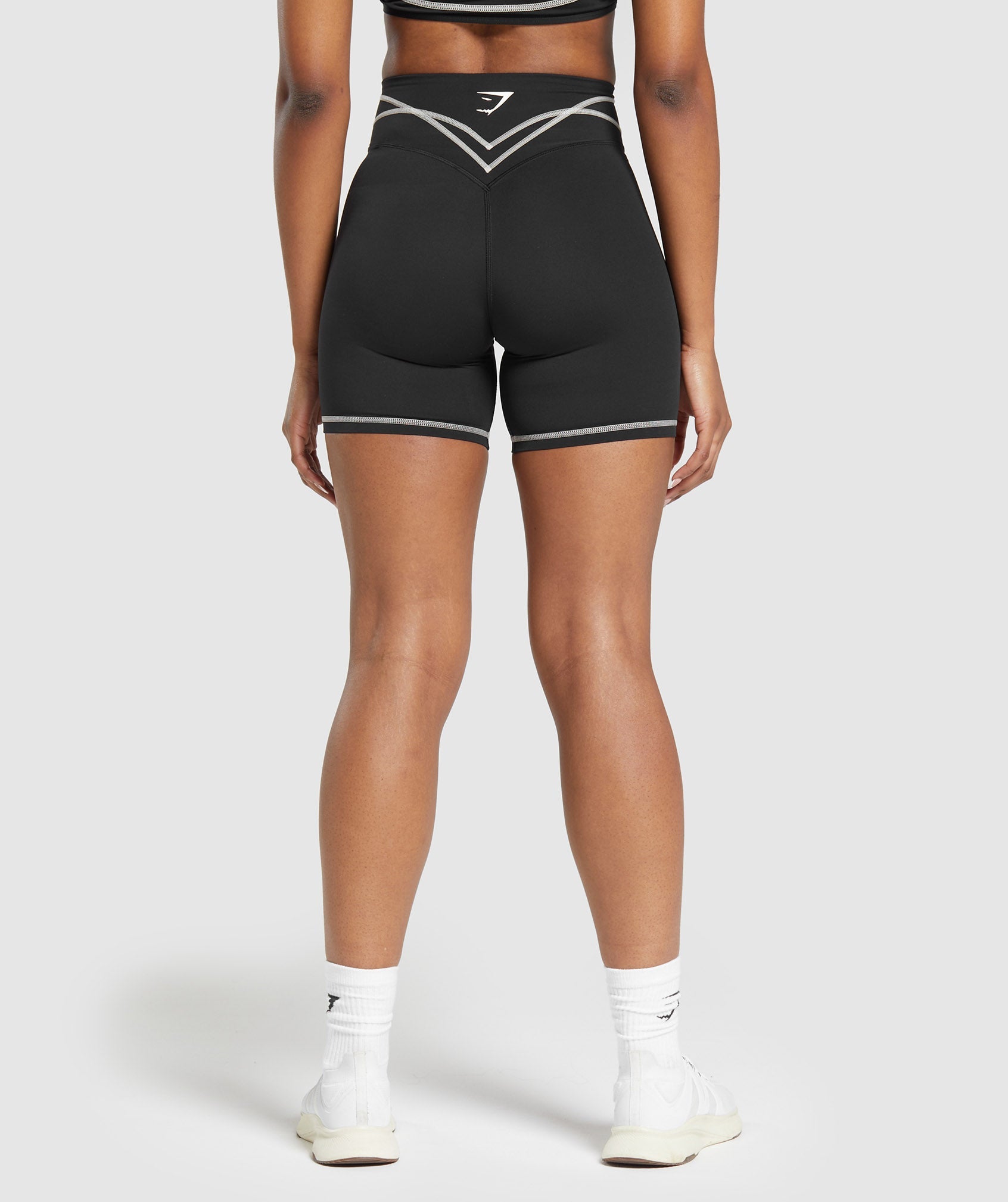 Stitch Feature Shorts in Black - view 2