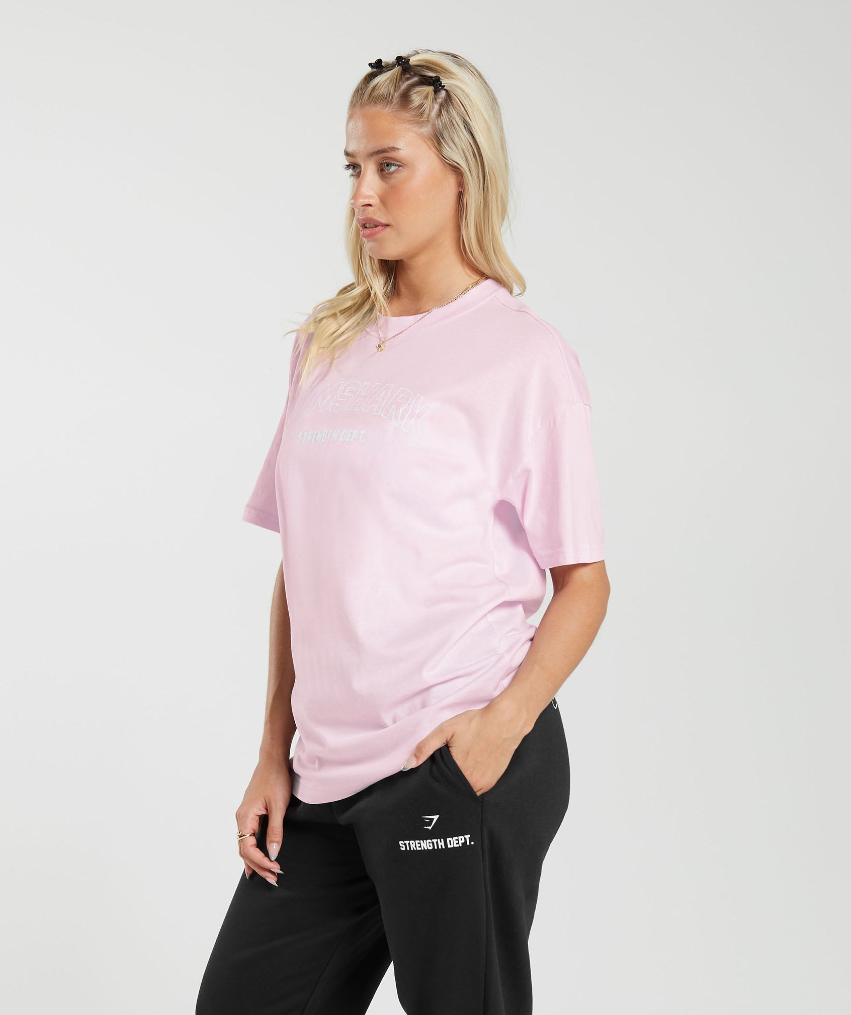 Strength Department  Oversized T-Shirt in Lemonade Pink - view 3