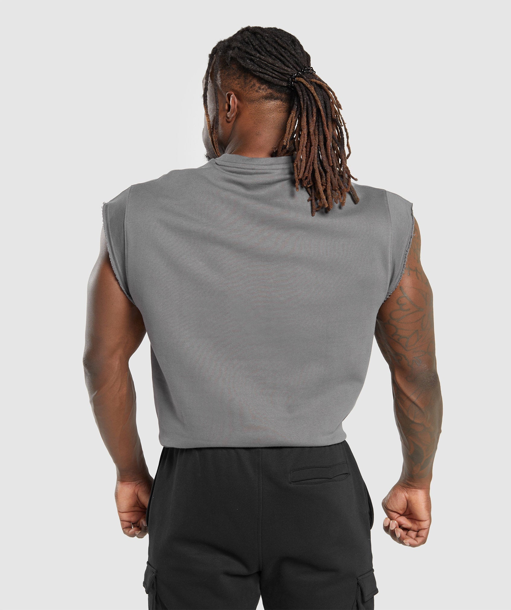 Super Natural Cut Off T-Shirt in Brushed Grey - view 2