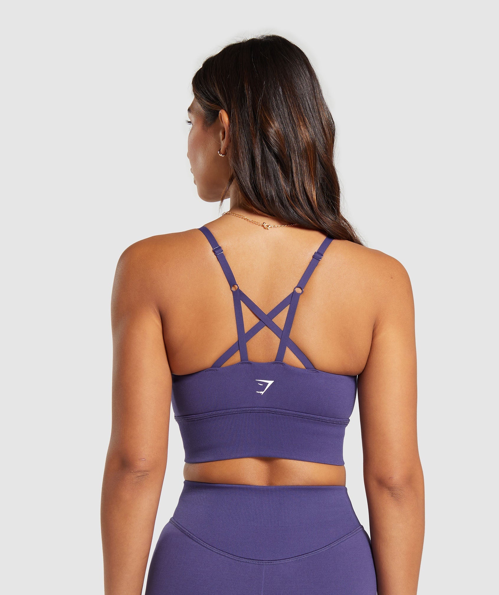 Sweat Seamless Cross Back Sports Bra in Galaxy Purple - view 2