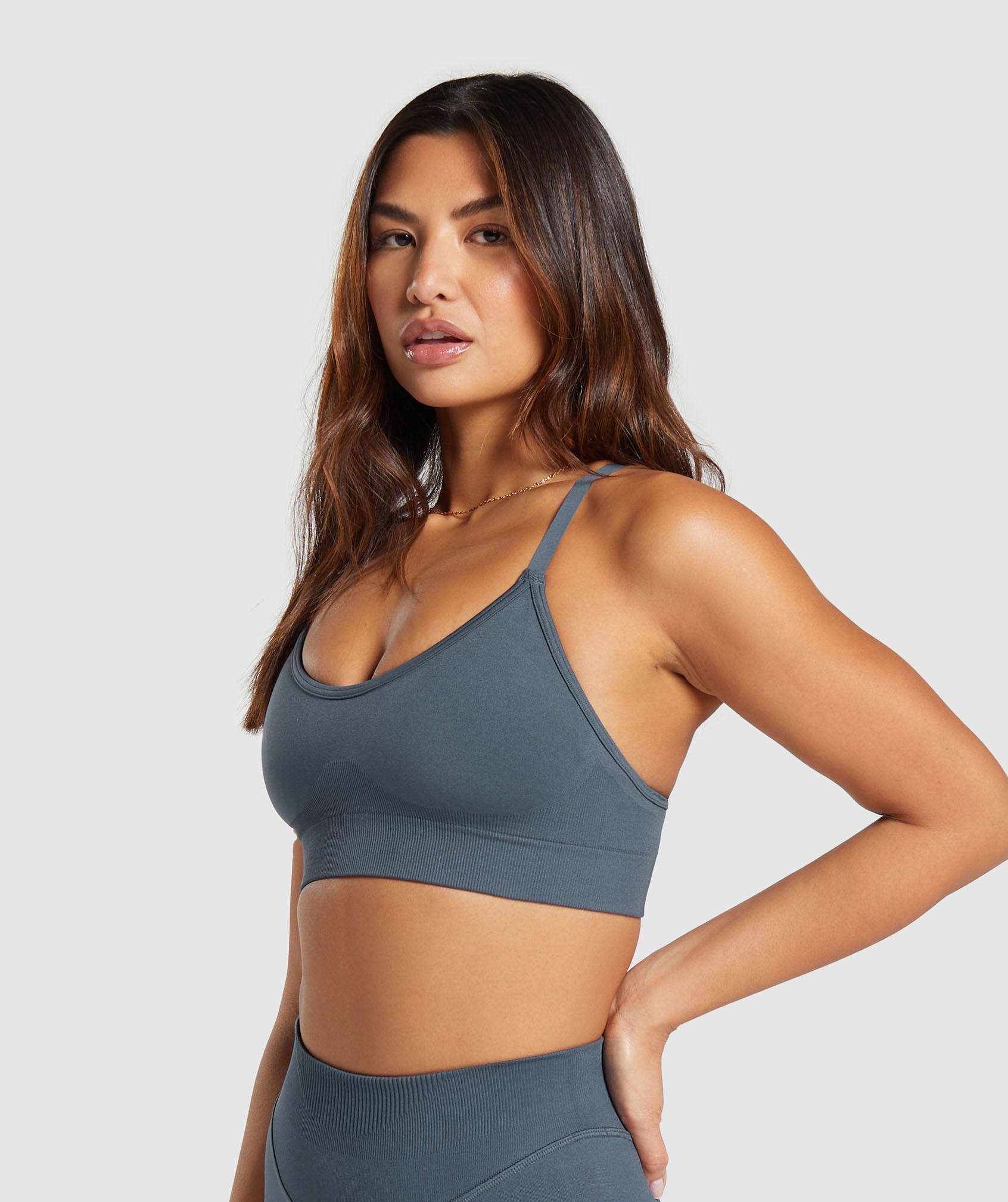 Sweat Seamless Sports Bra 2.0 in Titanium Blue - view 3