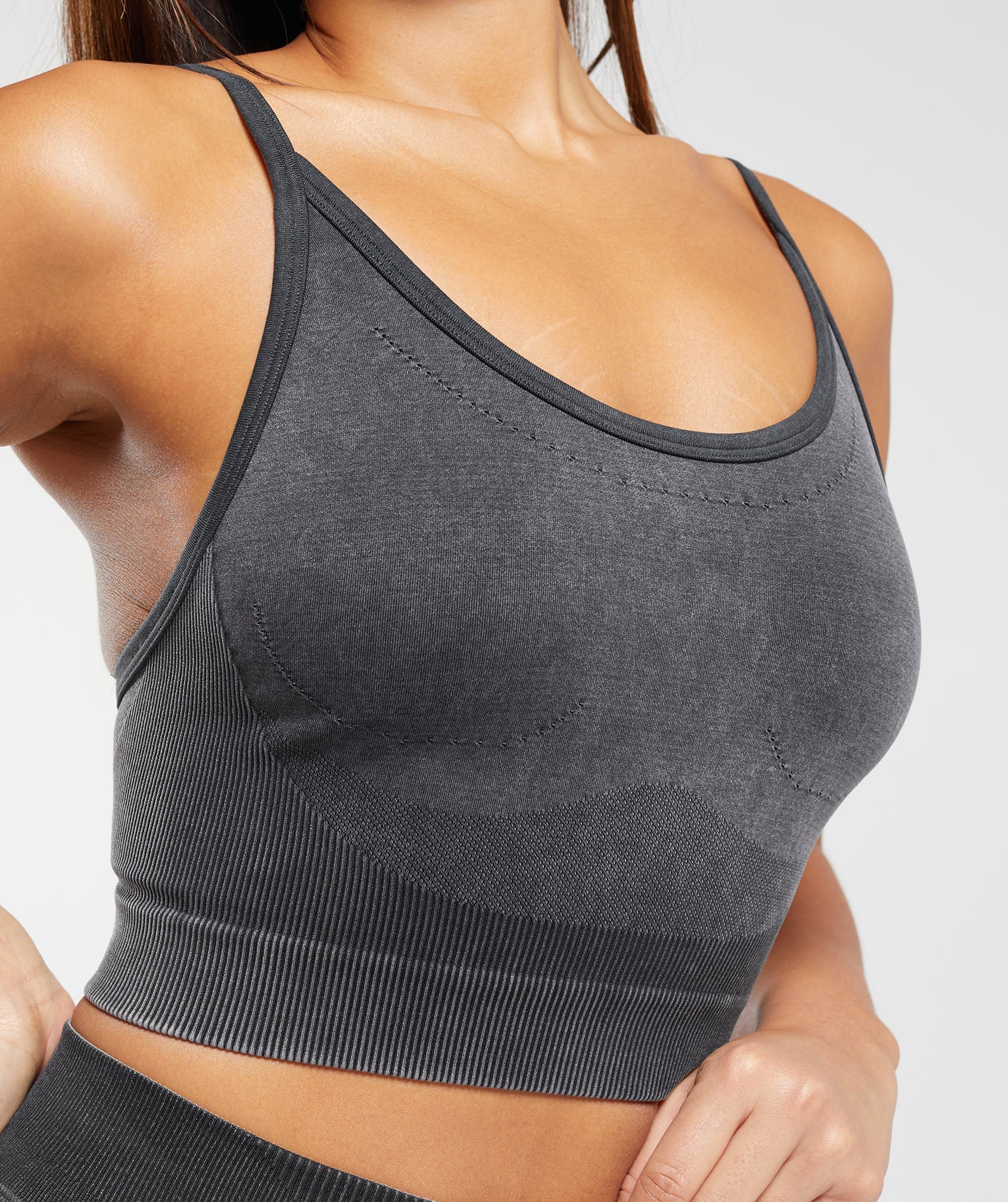 Sweat Seamless Washed Midi Tank in Black - view 11