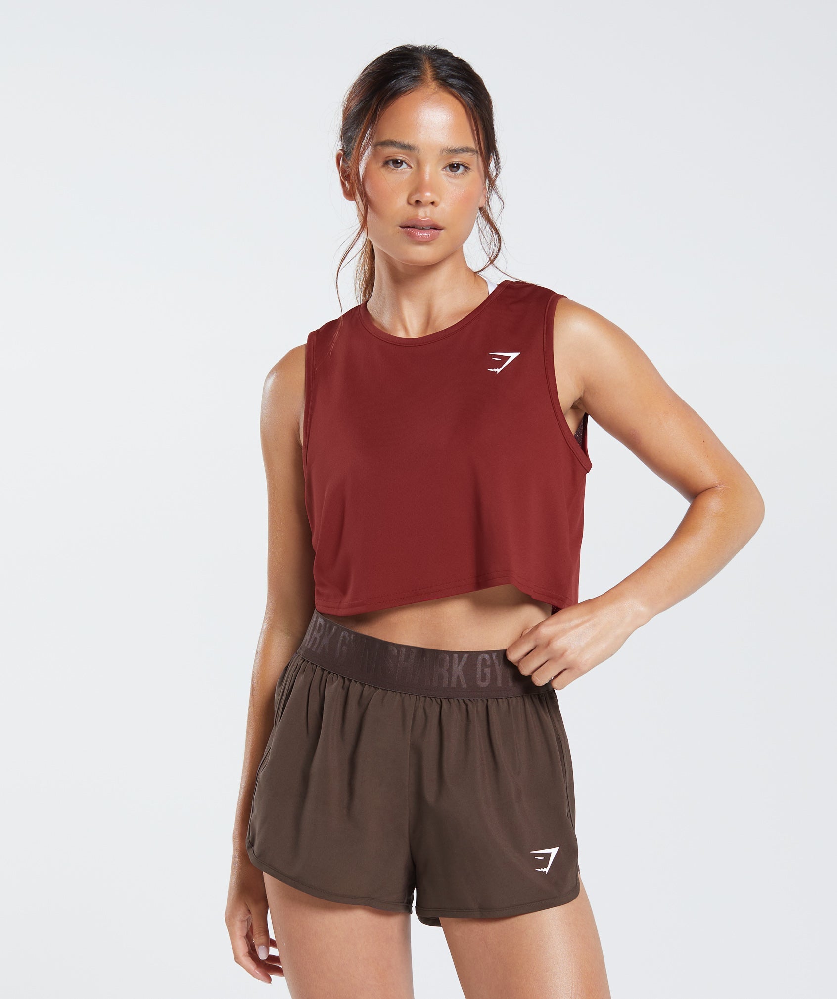 Training Crop Tank in Spiced Red - view 1