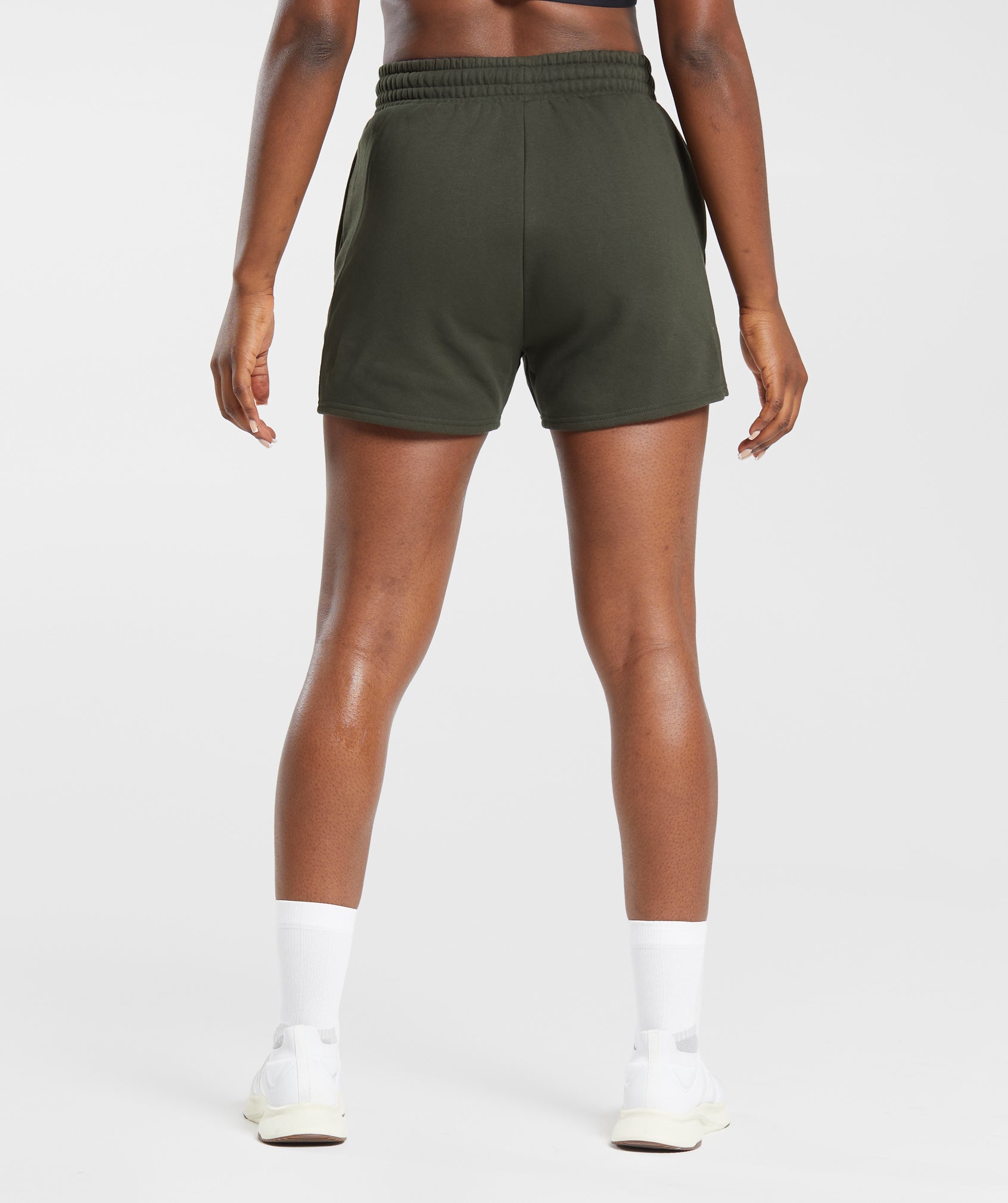 Training Fleece Shorts in Deep Olive Green - view 2