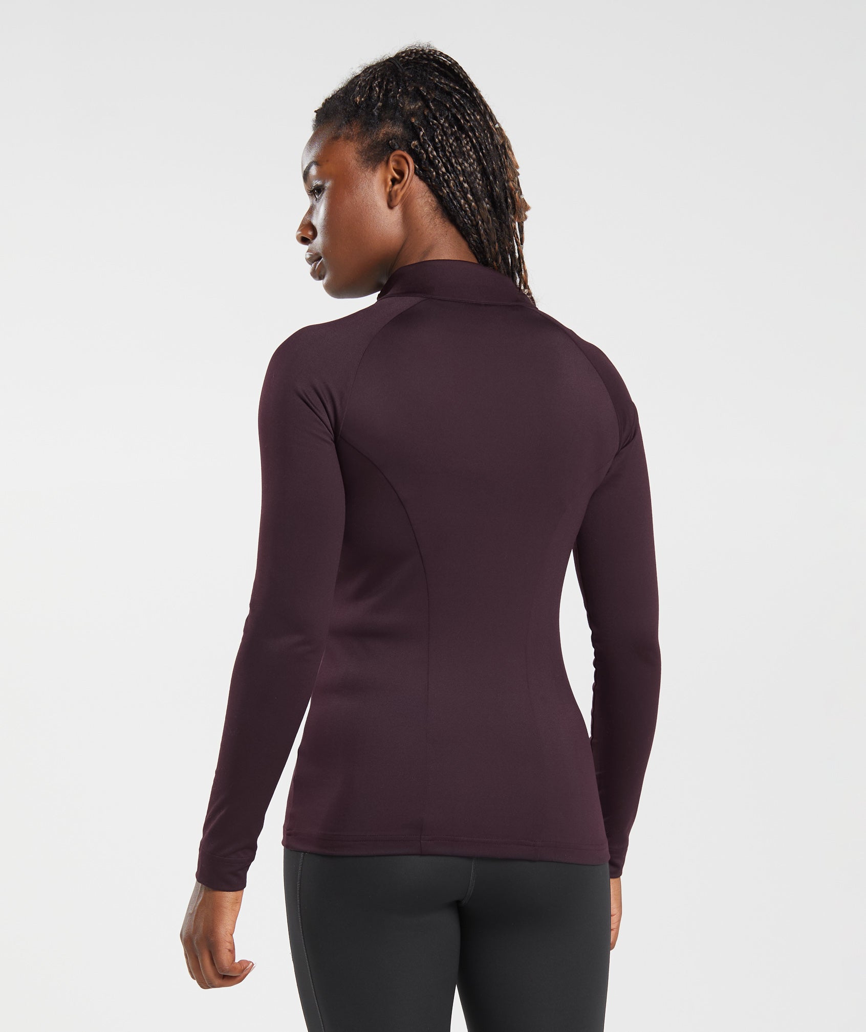 Training Zip Up Jacket in Plum Brown - view 2