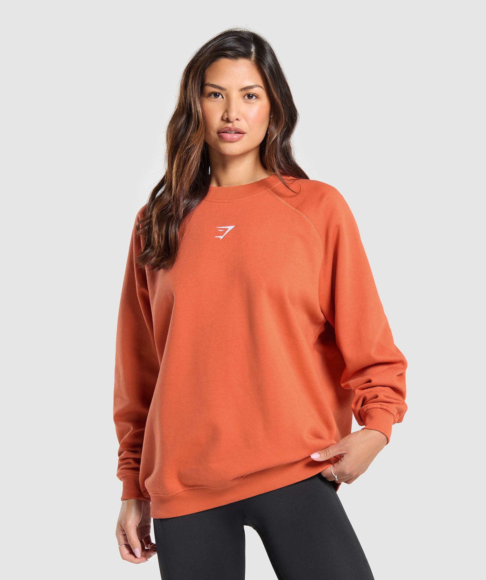 Training Oversized Fleece Sweatshirt in Muted Orange - view 1