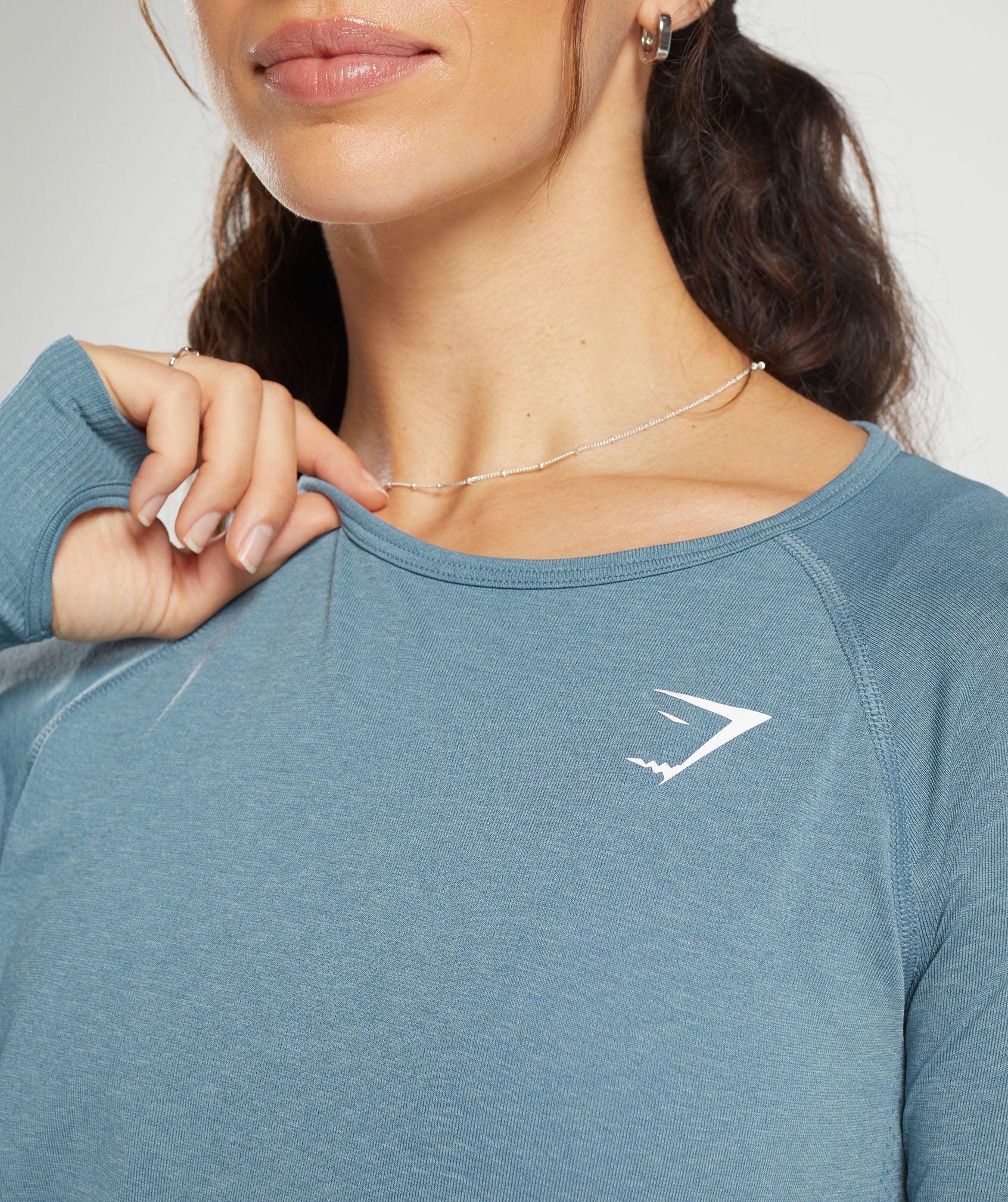 Vital Seamless 2.0 Light Long Sleeve Top in Faded Blue Marl - view 5