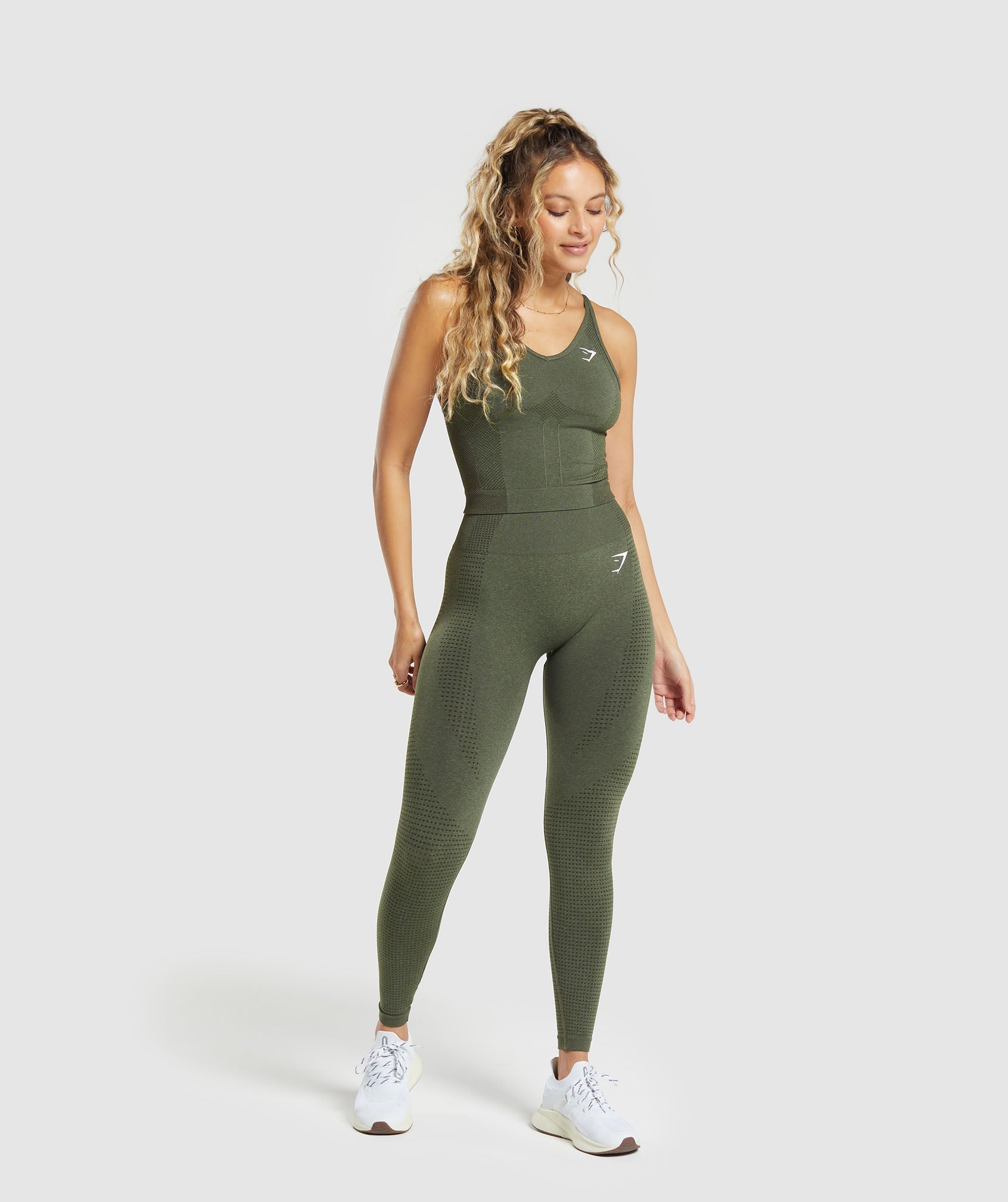 Vital Seamless 2.0 Midi Tank in Base Green Marl - view 4