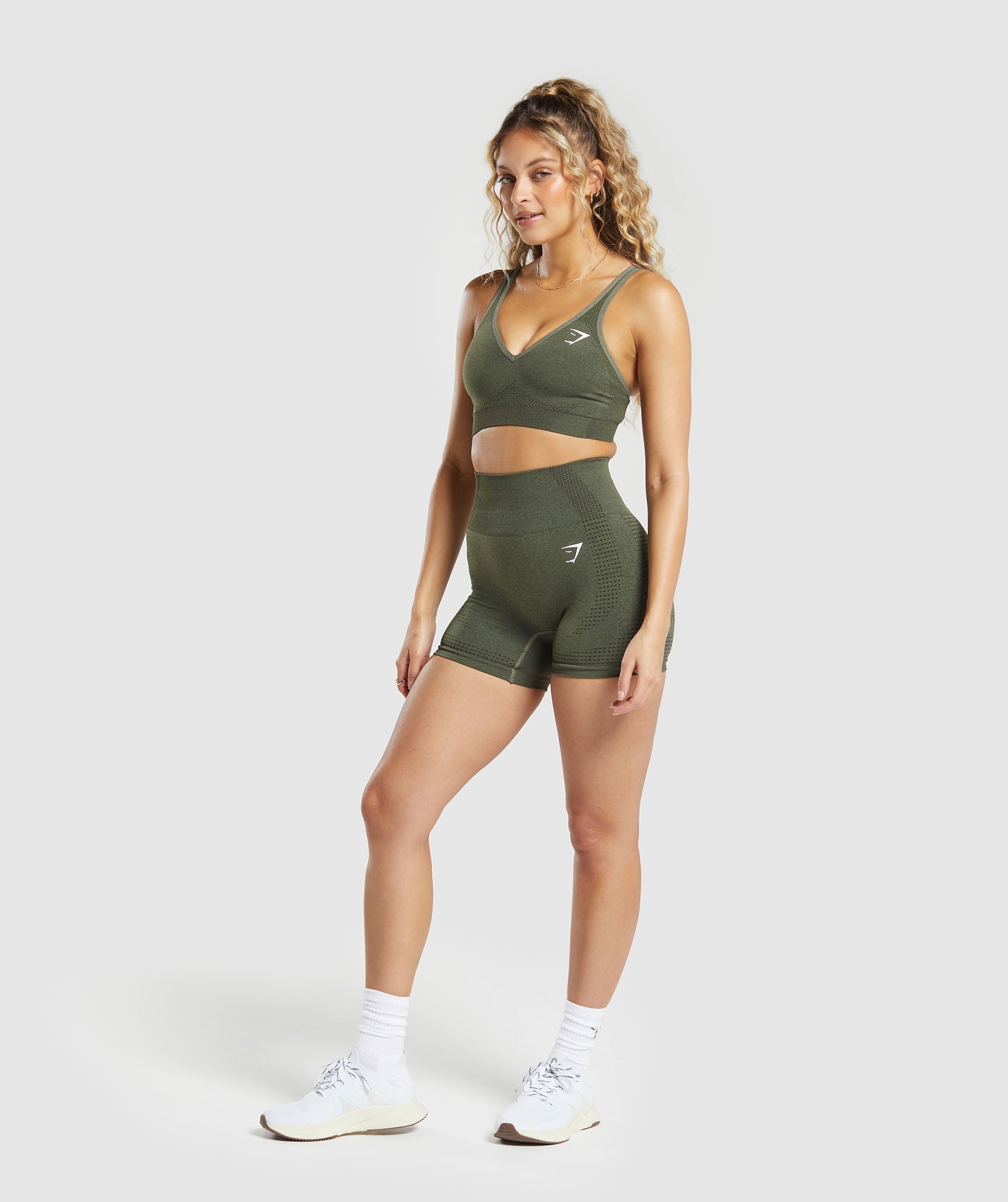 Vital Seamless 2.0 Shorts in Base Green Marl - view 4