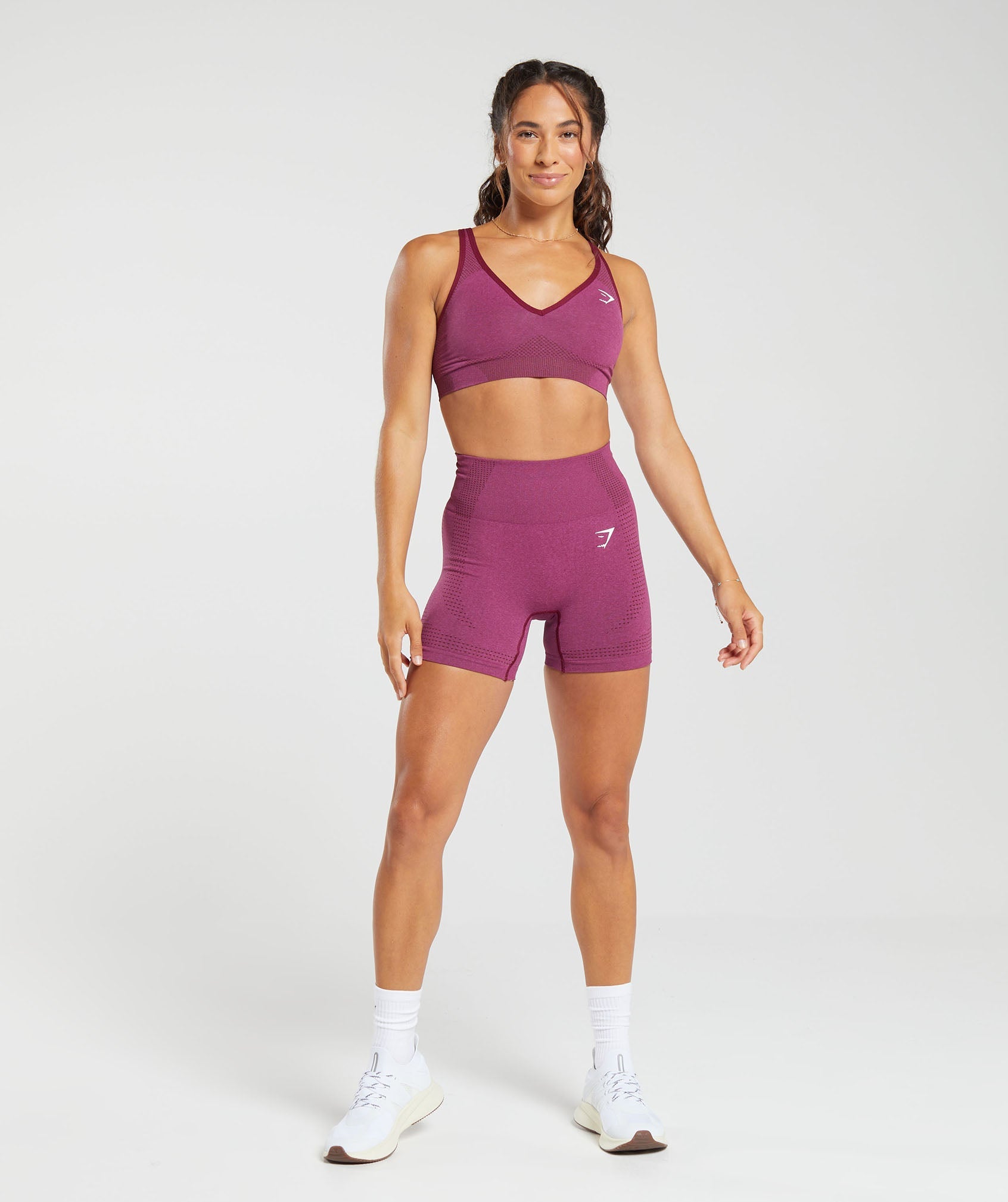 Vital Seamless  2.0 Shorts in Plum Pink Marl - view 4