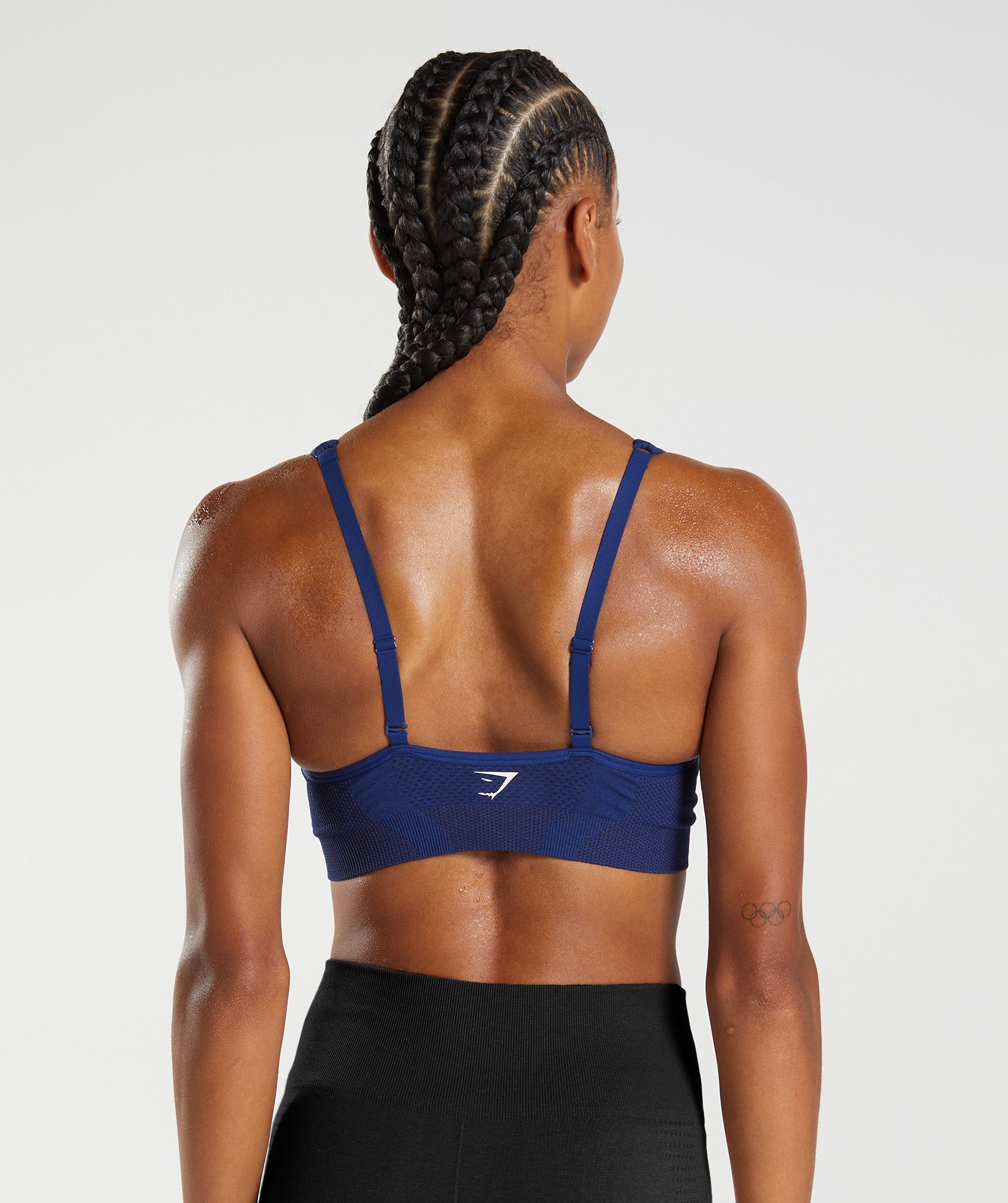 Vital Seamless 2.0 V Neck Sports Bra in Stellar Blue Marl