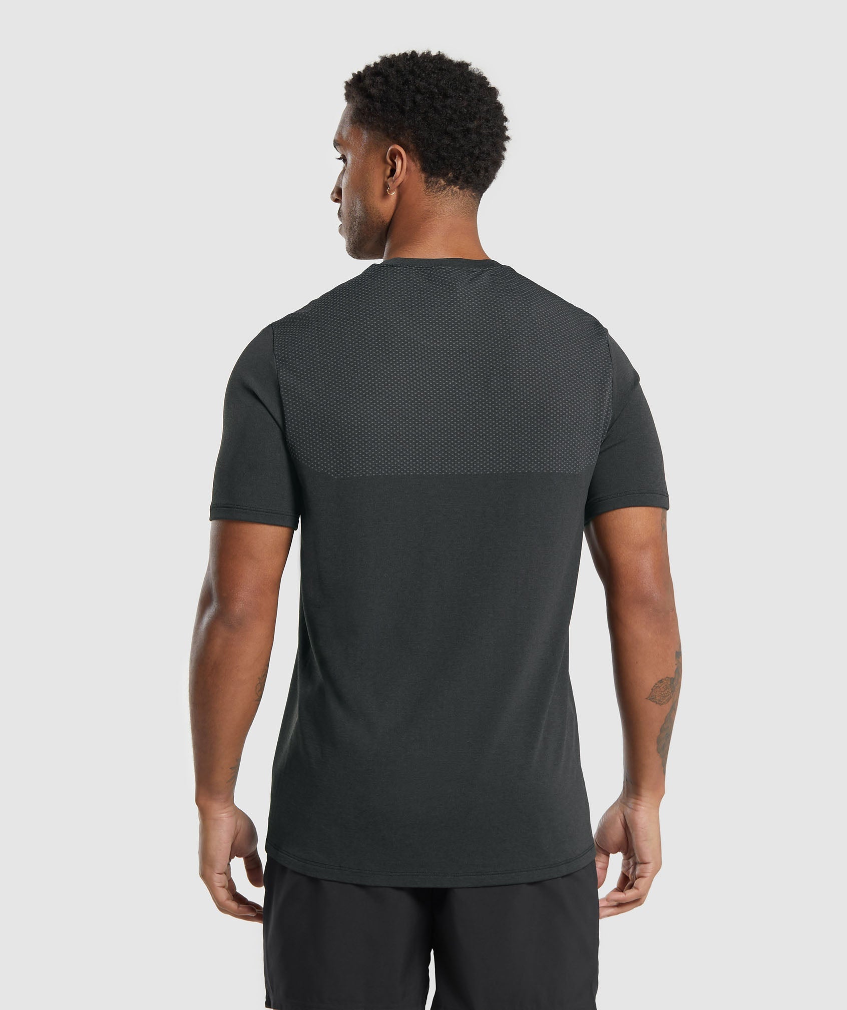 Vital Seamless T-Shirt in Black/Medium Grey Marl - view 2