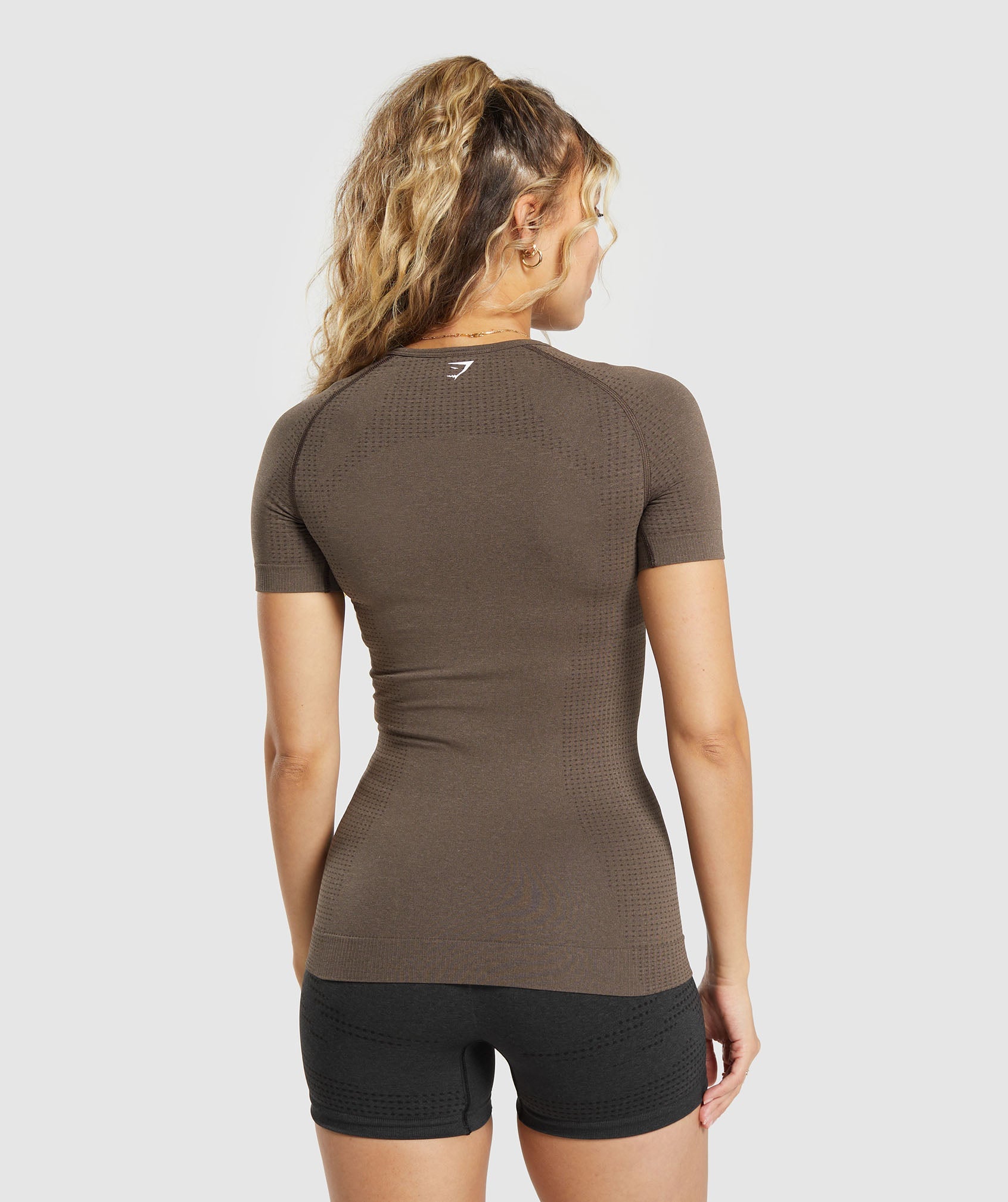 Vital Seamless T-Shirt in Penny Brown Marl - view 2
