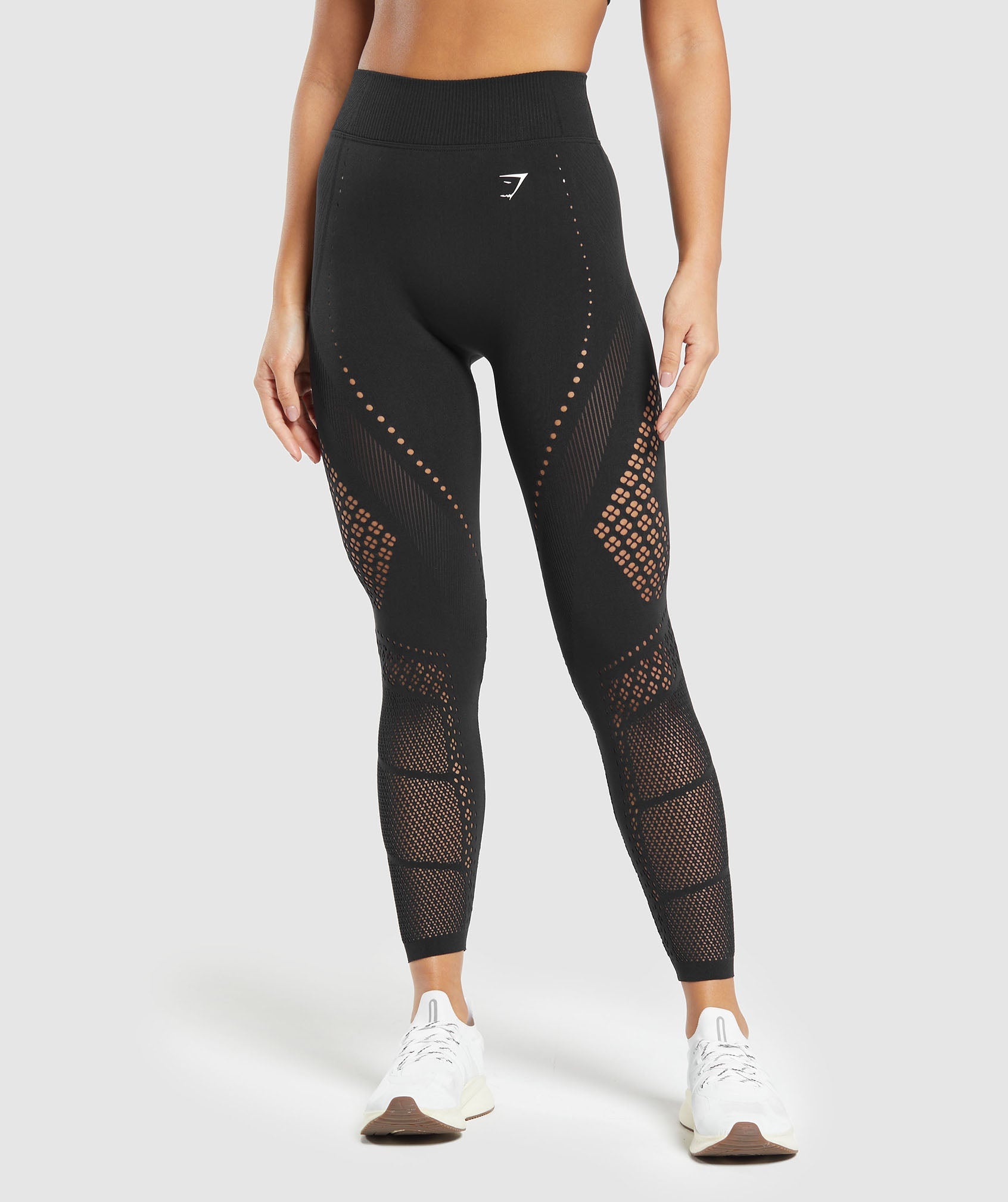 Warp Knit Gradient Tights in Black - view 1