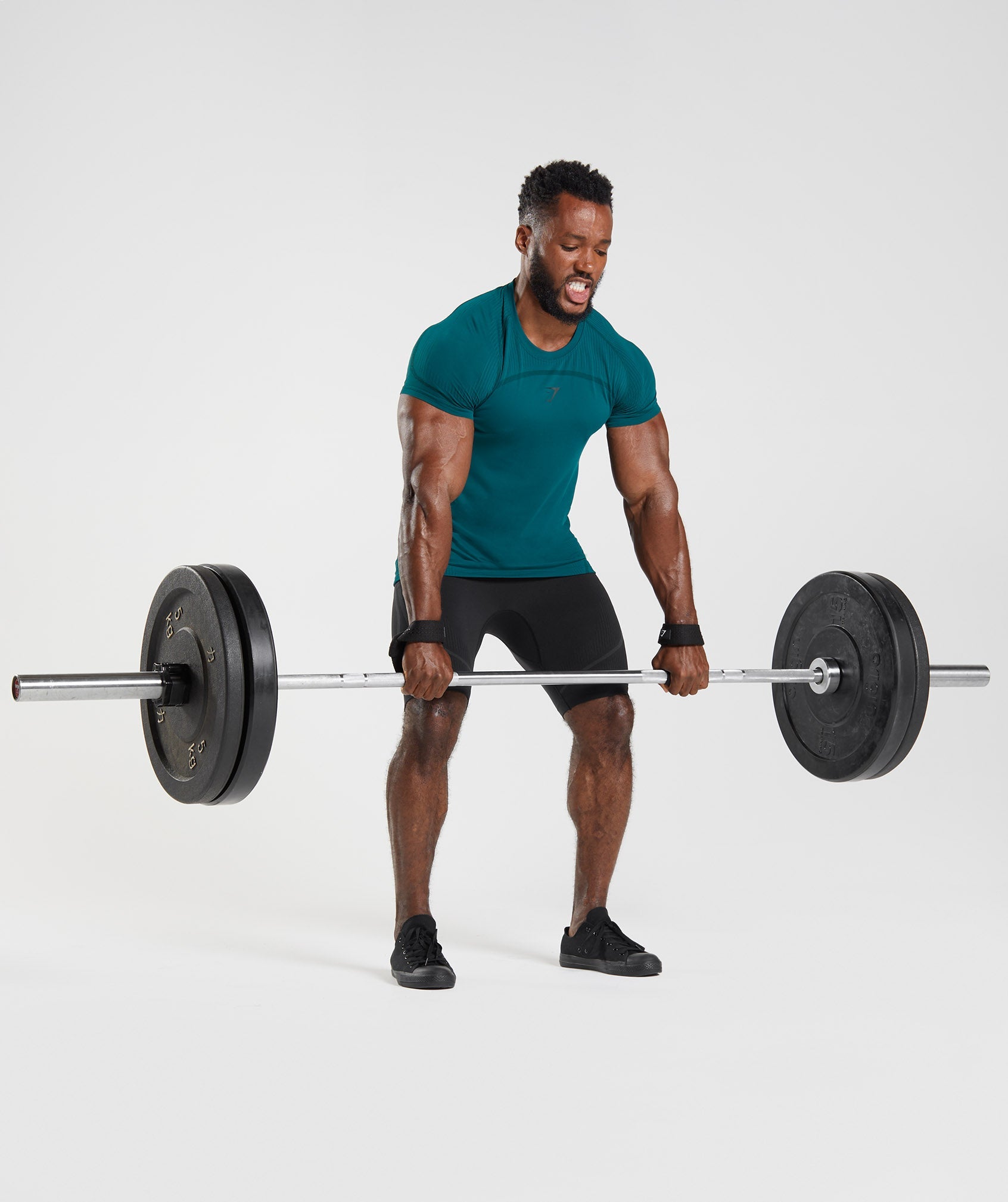 315 Seamless T-Shirt in Winter Teal/Black