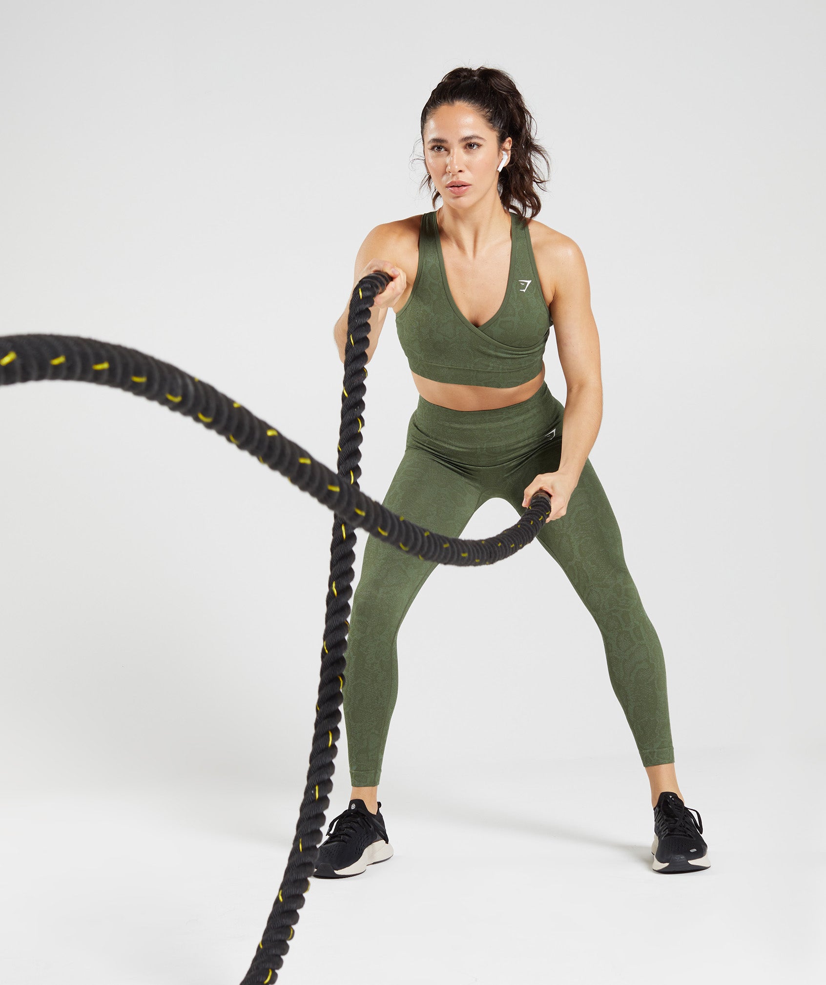 Adapt Animal Seamless Sports Bra in Willow Green/Core Olive - view 4