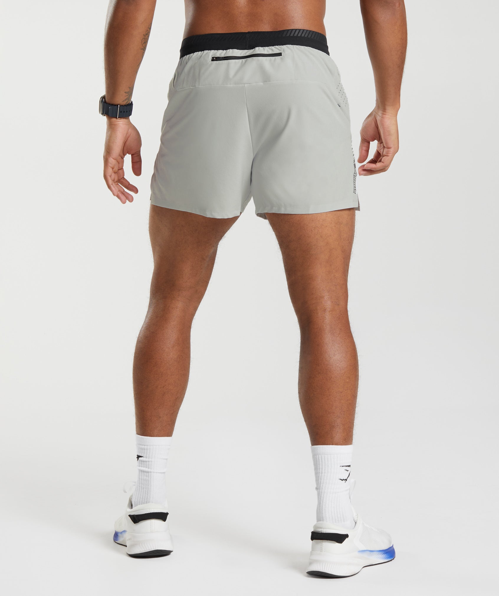 Apex Run 4" Shorts in Light Grey - view 2