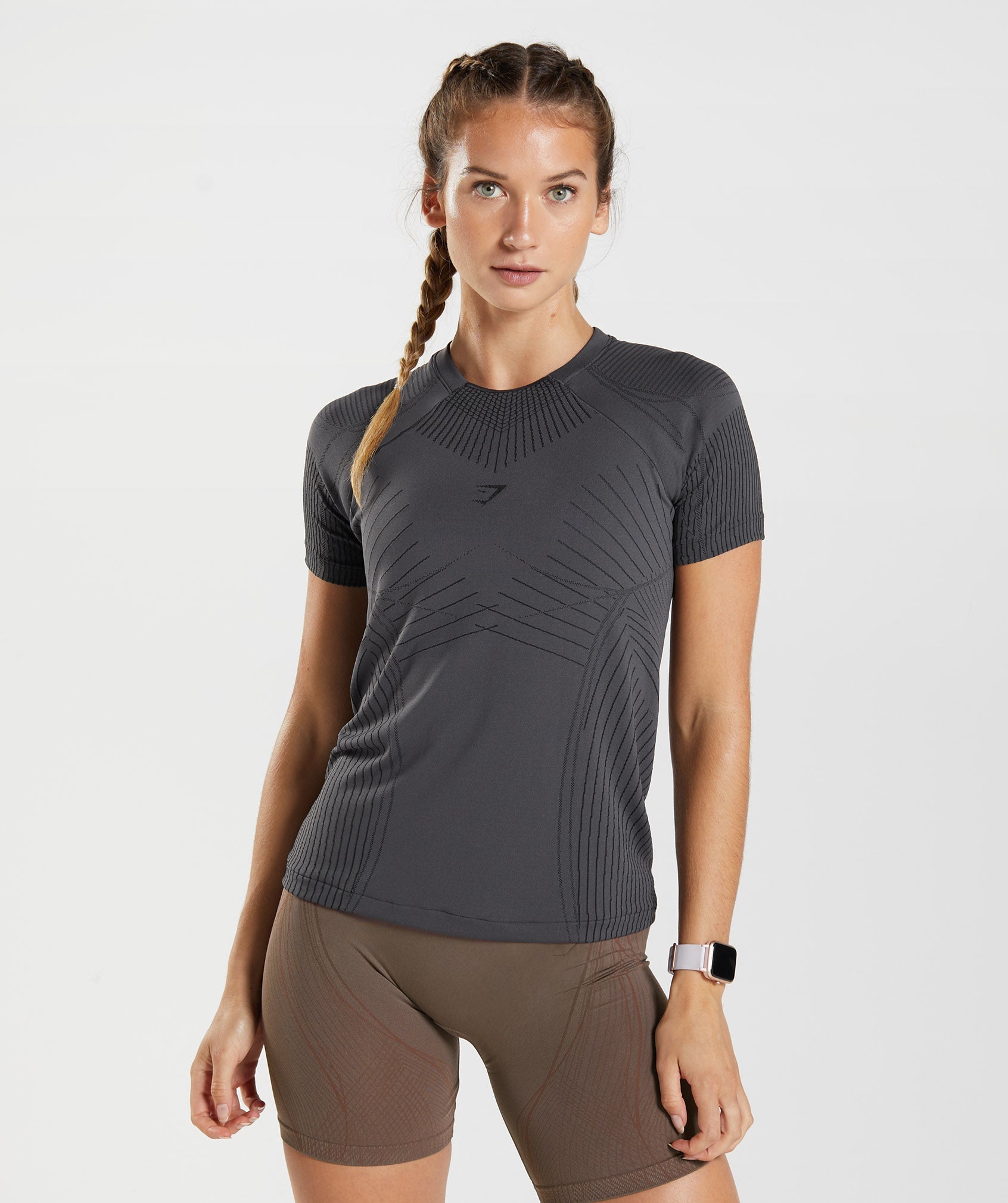 Apex Seamless Top in Onyx Grey/Black