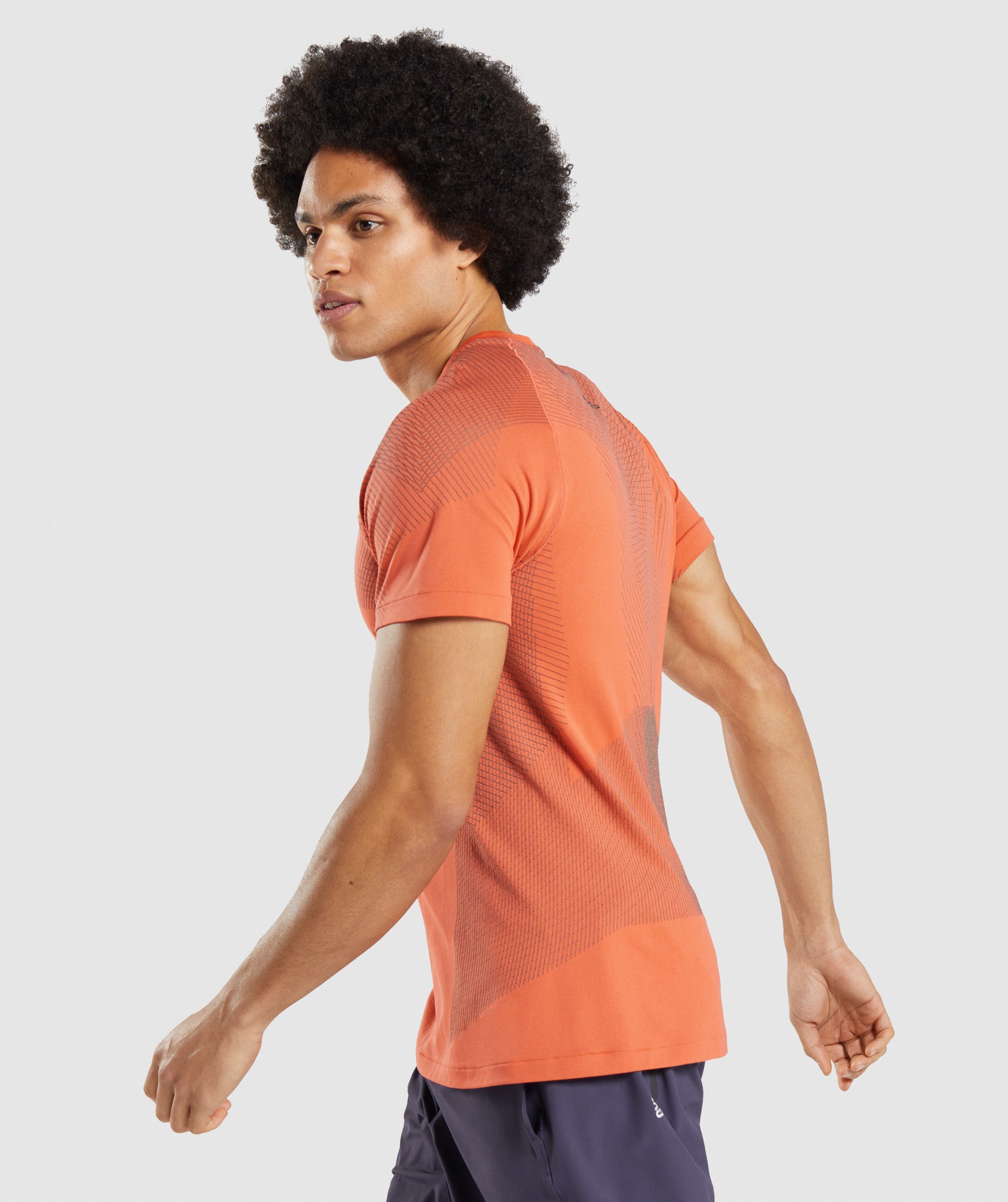 Apex Seamless T-Shirt in Papaya Orange/Onyx Grey