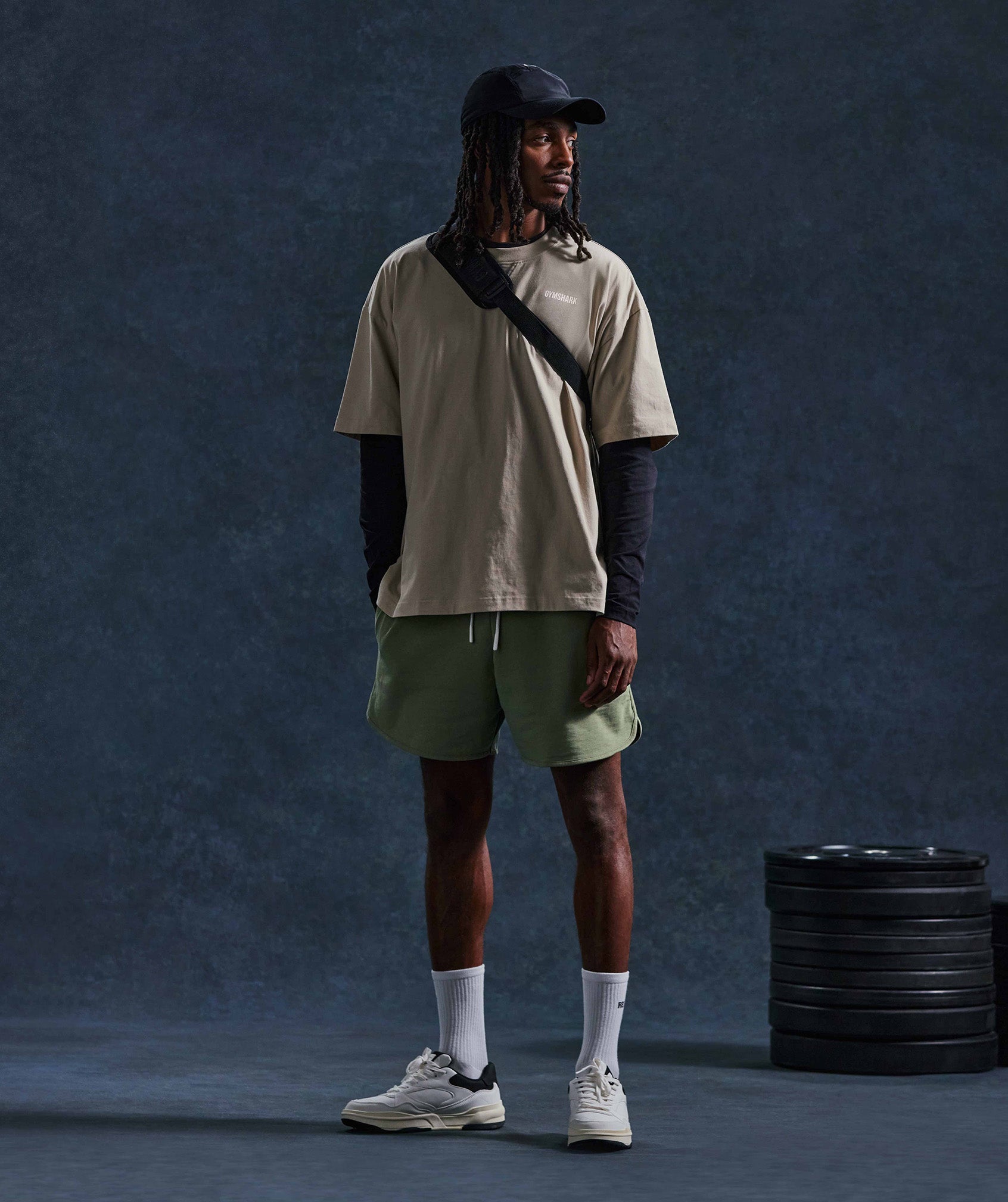 Rest Day Sweats 4'' Lounge Shorts in Sage Green - view 3