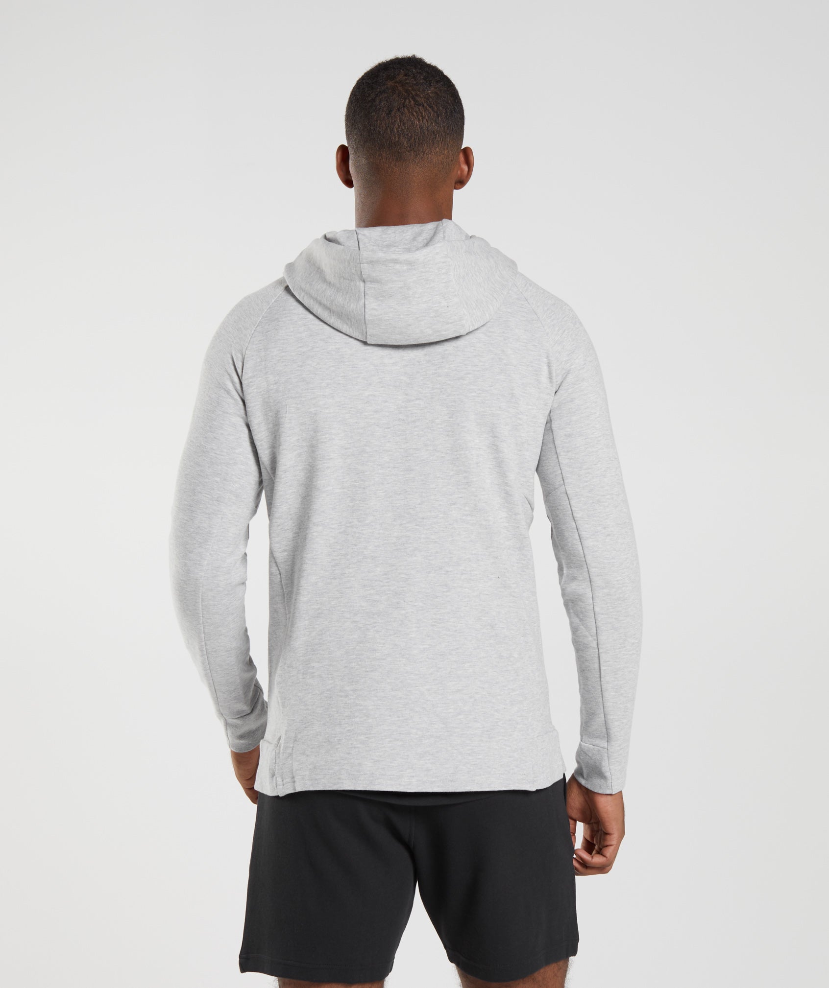 React Hoodie in Light Grey Core Marl