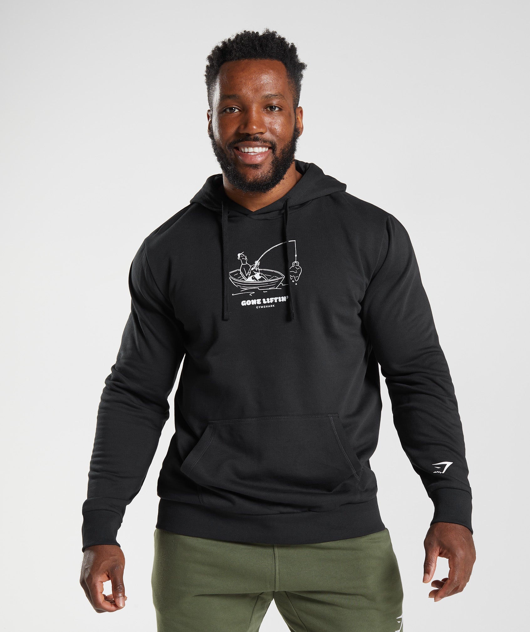 Gone Liftin' Graphic Hoodie in Black - view 1