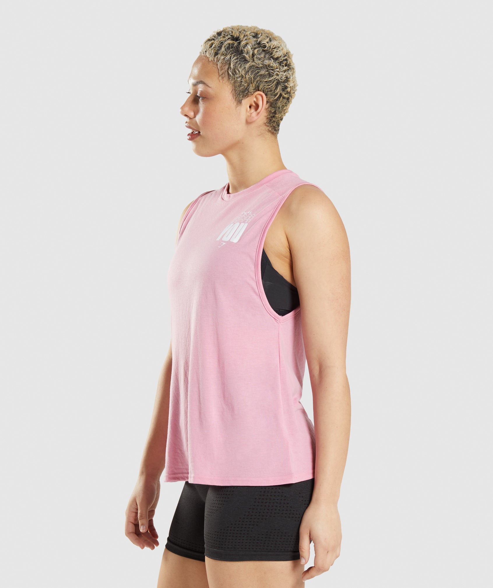 Its All You Drop Arm Tank in Sorbet Pink
