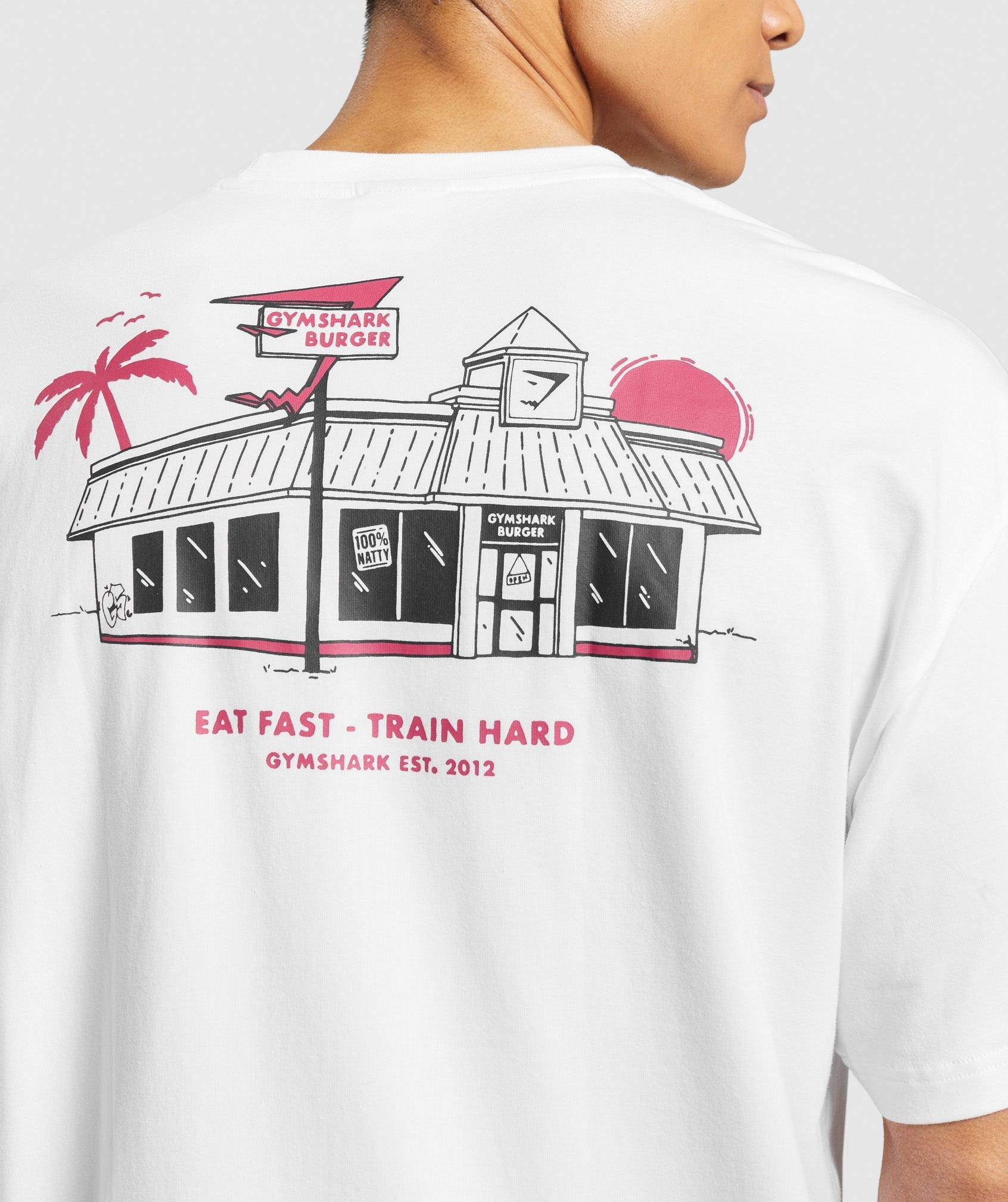 Diner Graphic Oversized T-Shirt in White