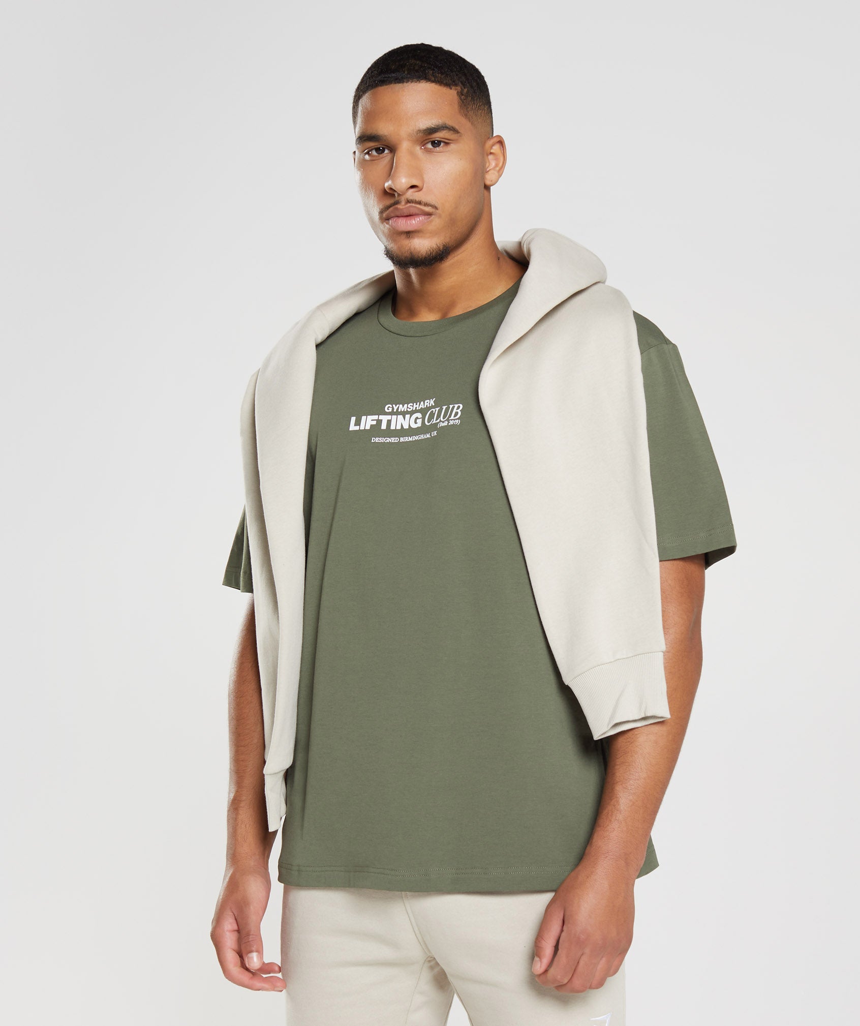 Social Club Oversized T-Shirt in Core Olive