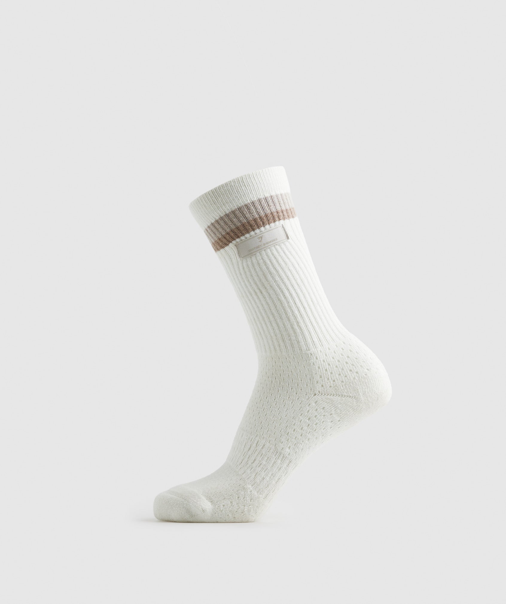 Whitney Crew Socks in Skylight White/Cozy Grey/Cement Brown/Leaf Green