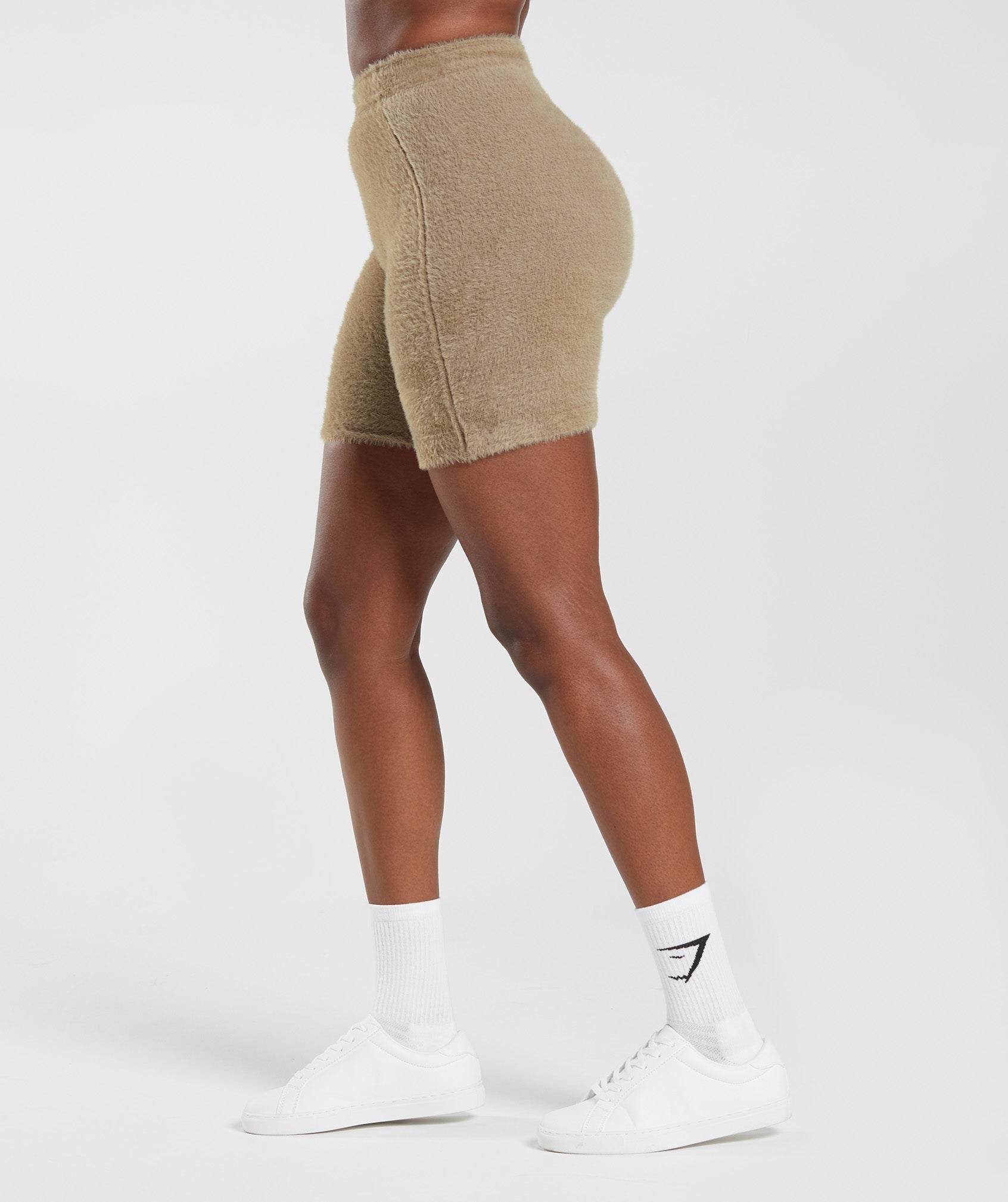Whitney Eyelash Knit Shorts in Cement Brown