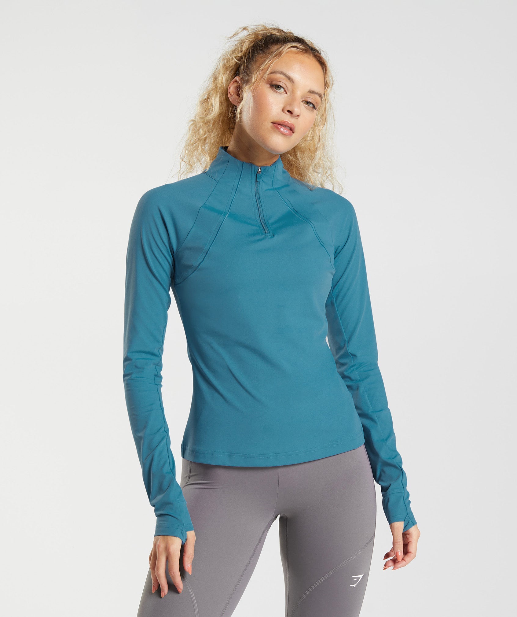 Running 1/4 Zip in Luna Blue