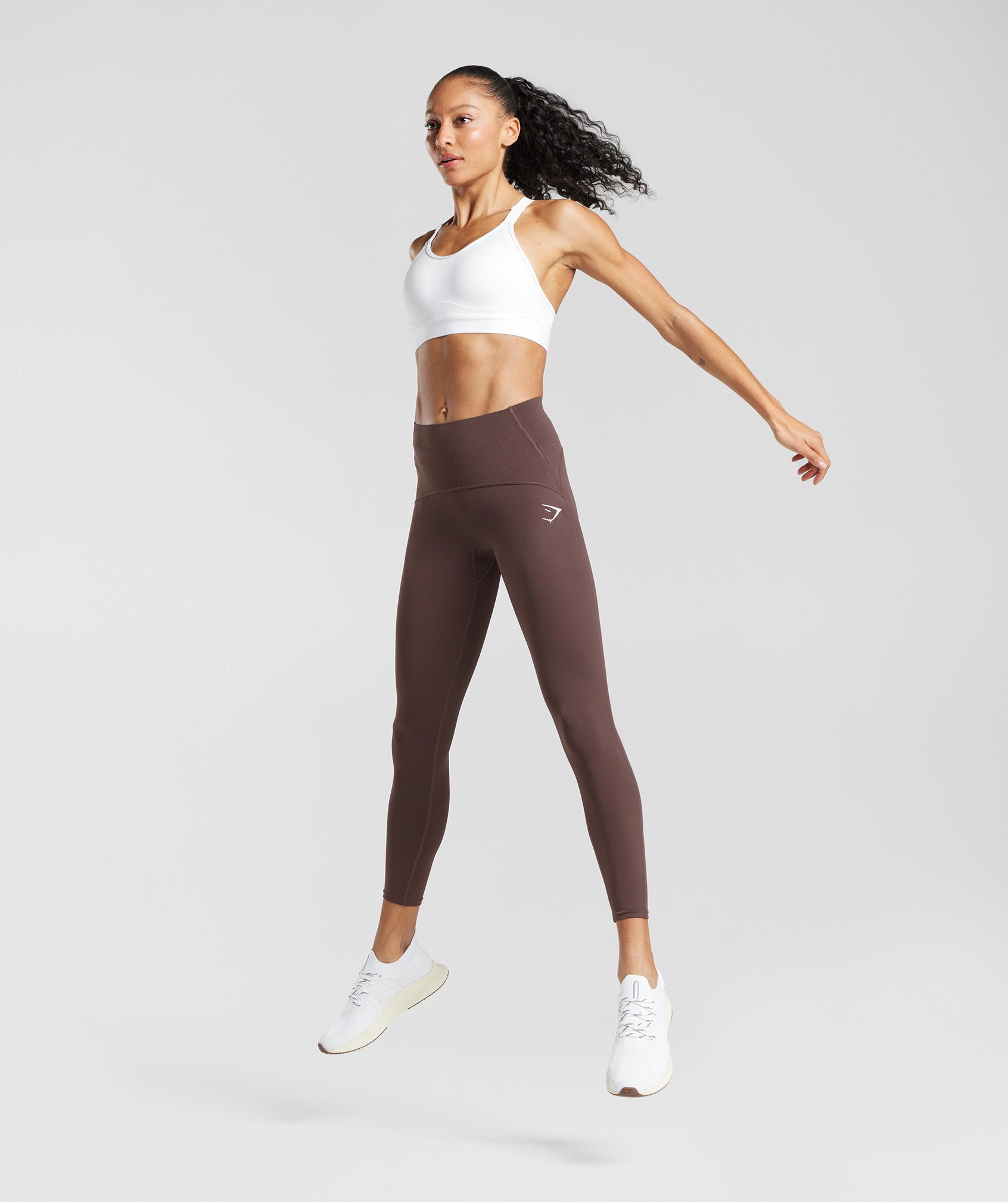 Waist Support Leggings in Chocolate Brown