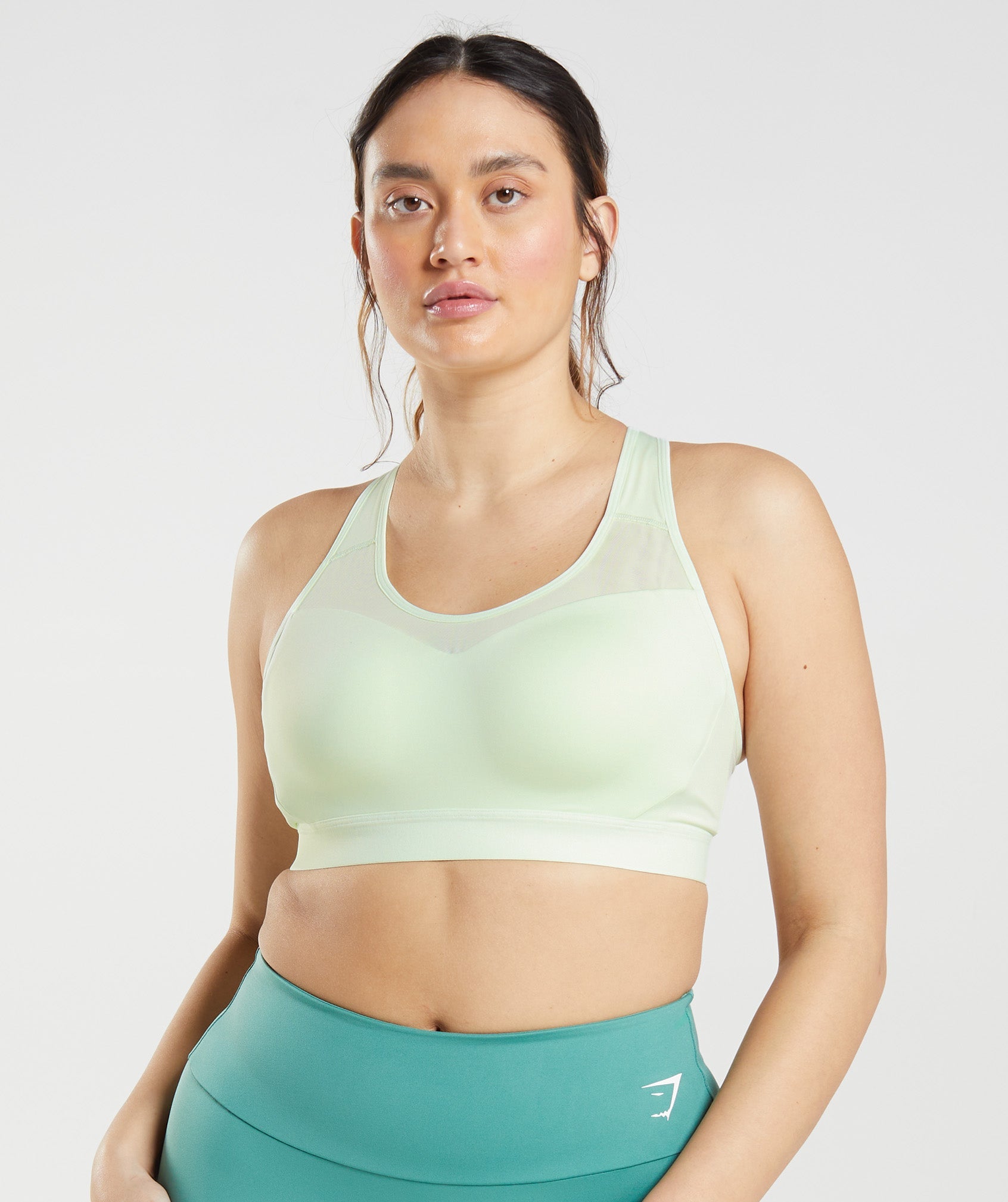 Open Back Sports Bra in Cucumber Green