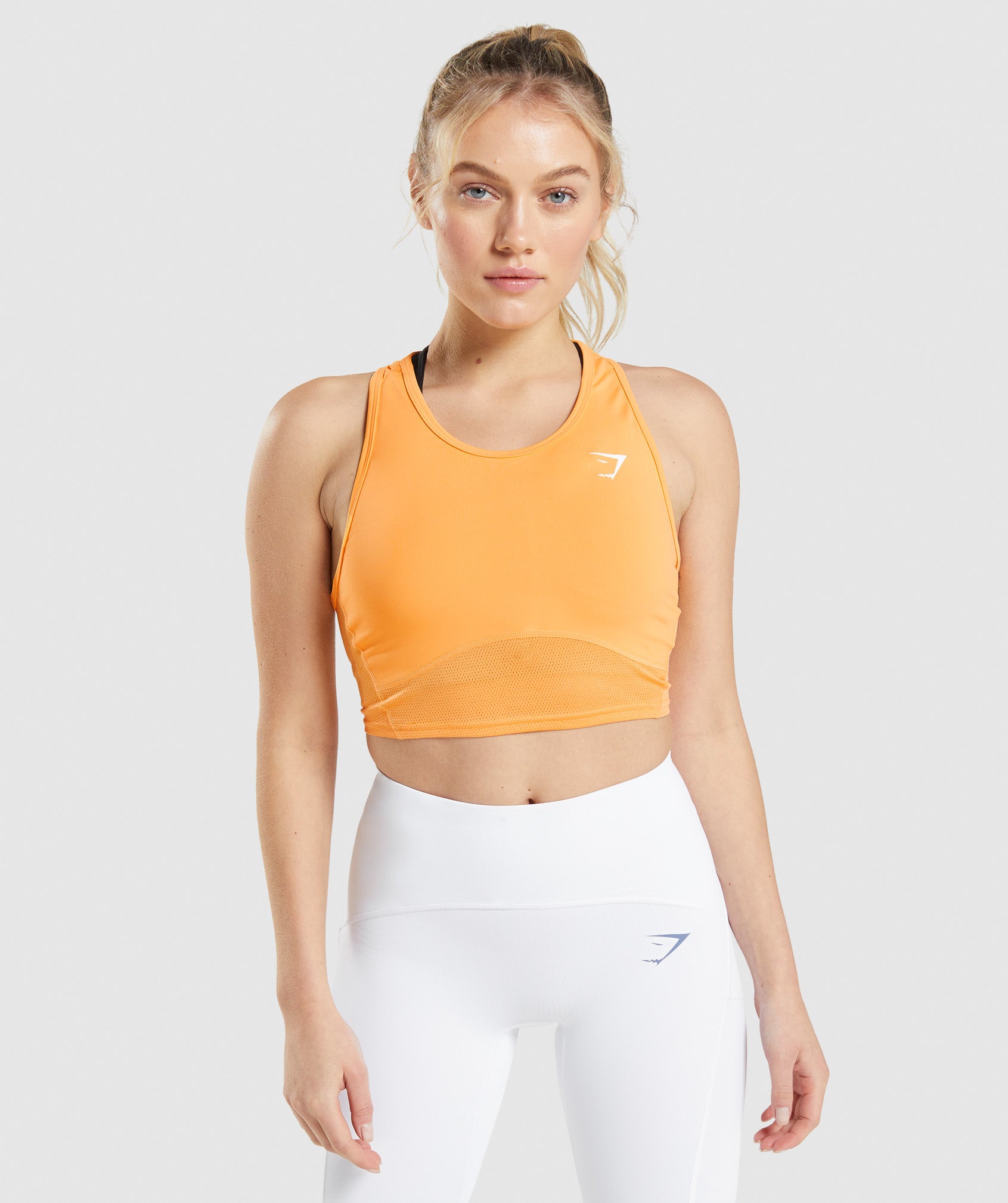 Pulse Crop Tank in Apricot Orange