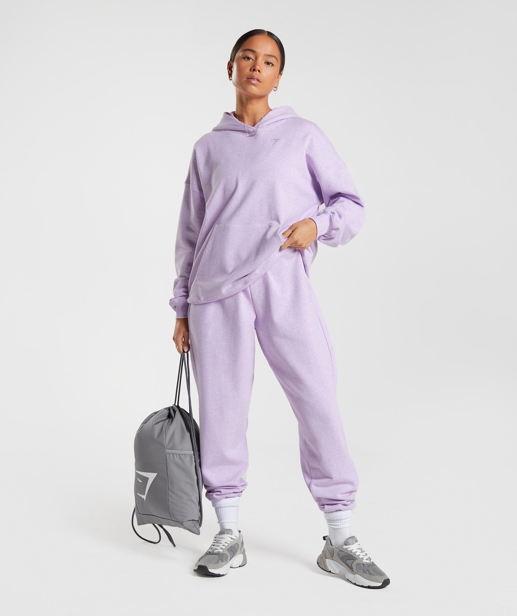 Rest Day Sweats Hoodie in Aura Lilac Marl - view 5