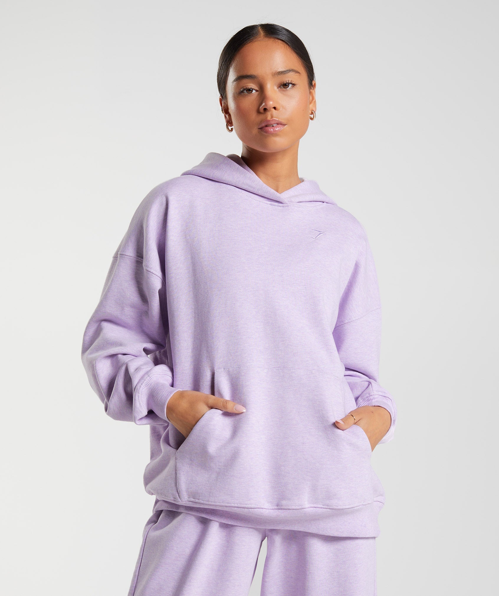 Rest Day Sweats Hoodie in Aura Lilac Marl - view 1