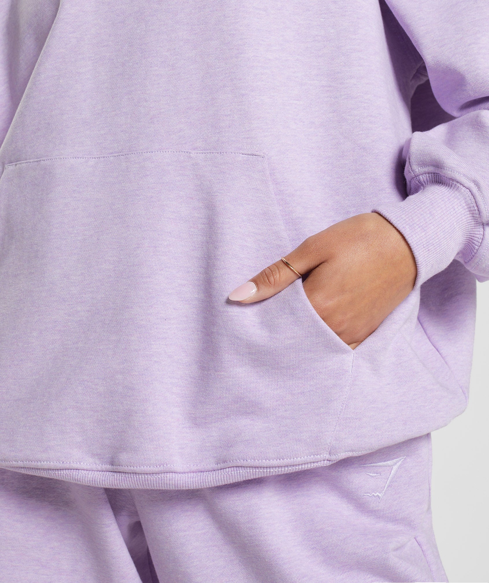 Rest Day Sweats Hoodie in Aura Lilac Marl - view 7