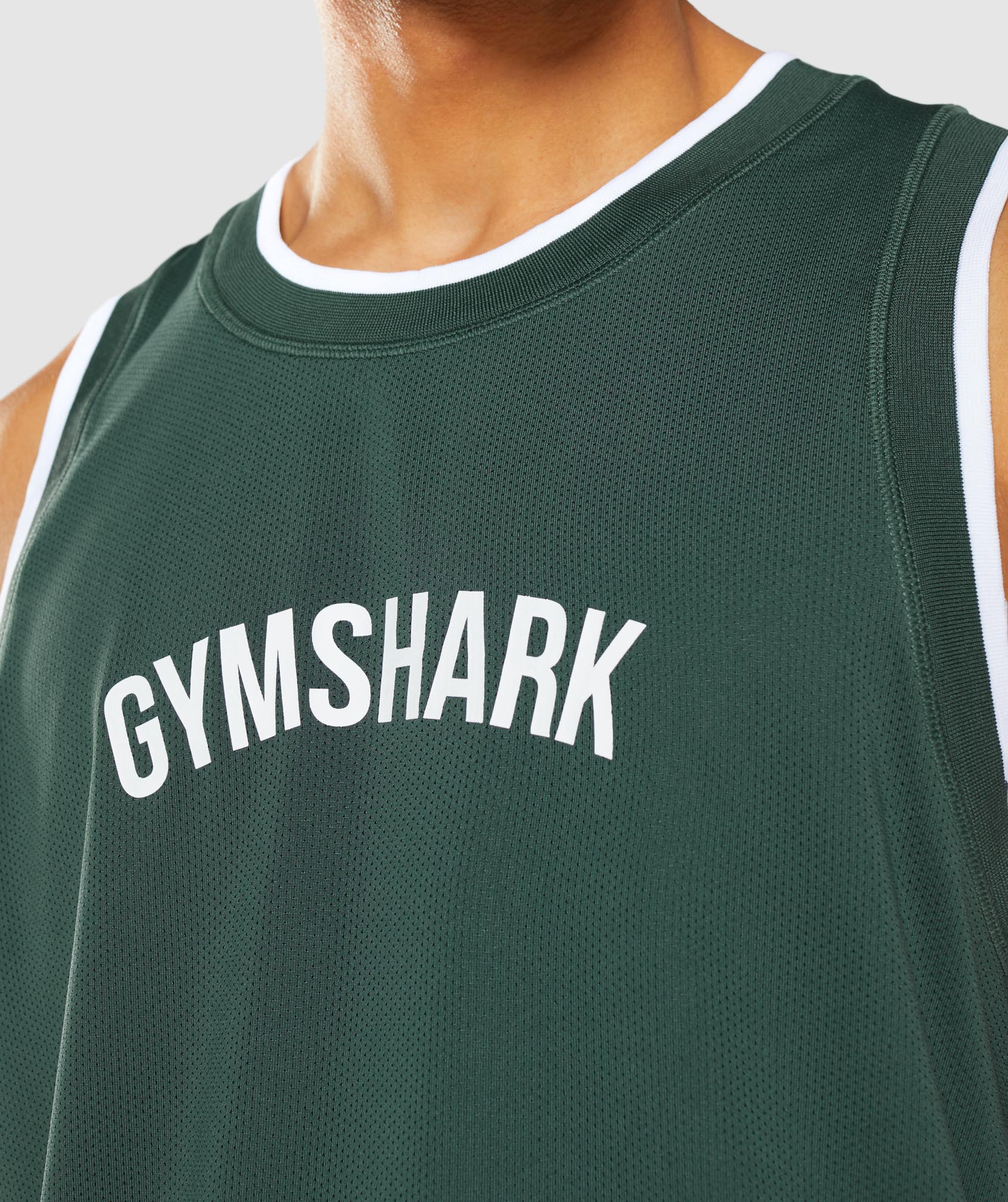 Recess Basketball Tank in Obsidian Green/White - view 6