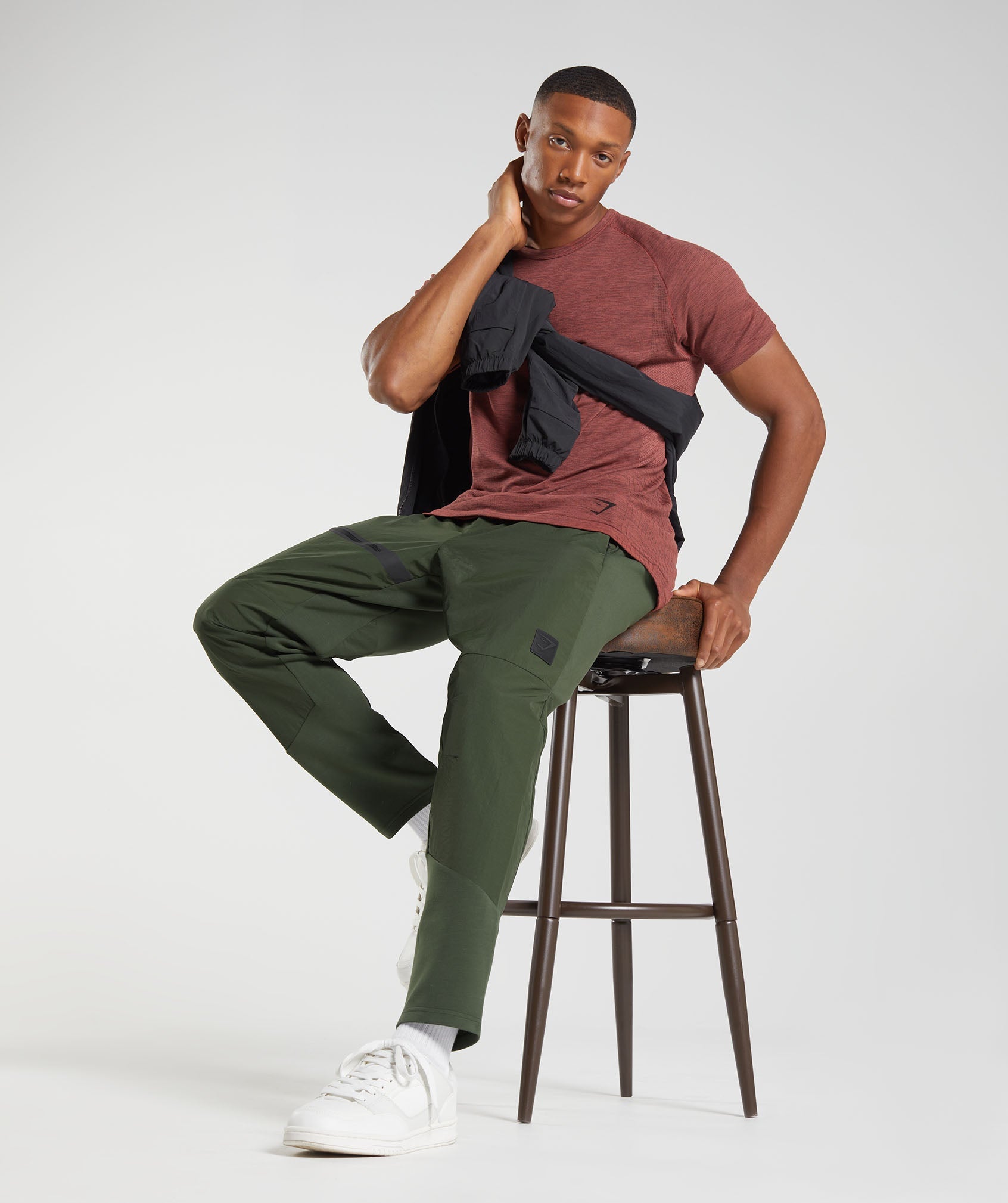 Retake Seamless T-Shirt in Rose Brown/Black Marl