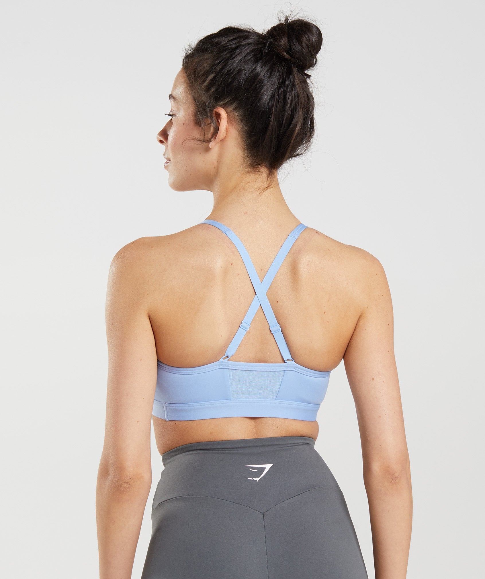 Ruched Sports Bra in Moonstone Blue