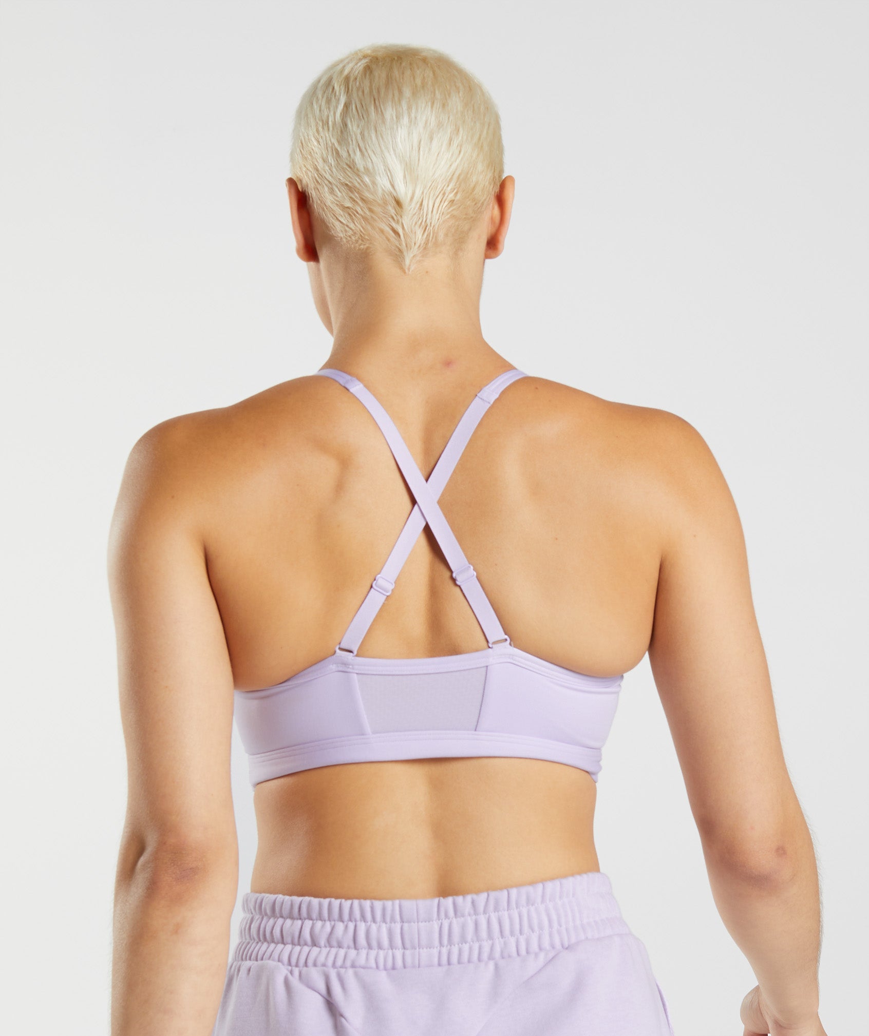 Ruched Sports Bra in Soft Lilac