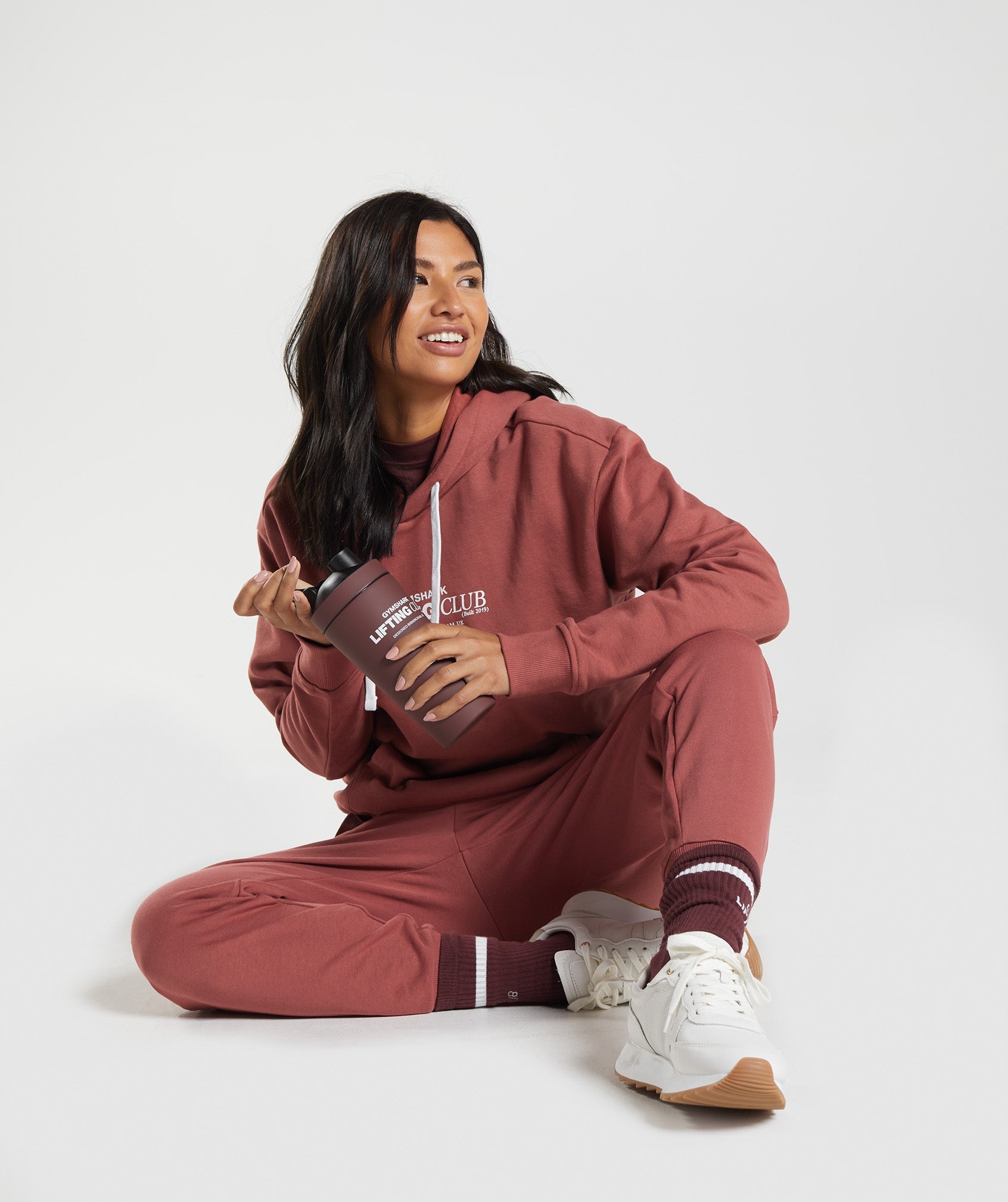 Social Club Oversized Hoodie in Rose Brown