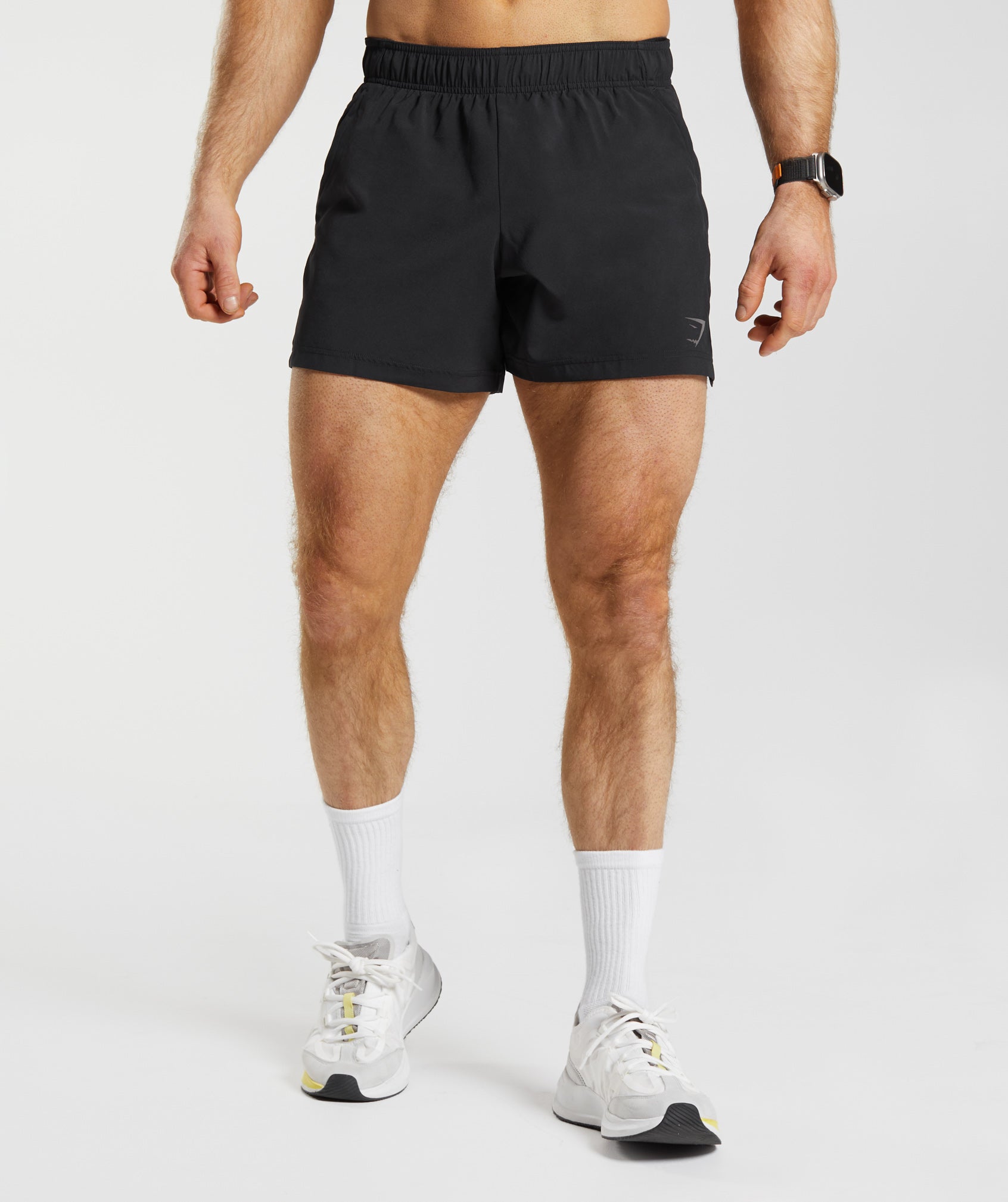 Mens Black Cotton Gym Shorts, Sol Apparel