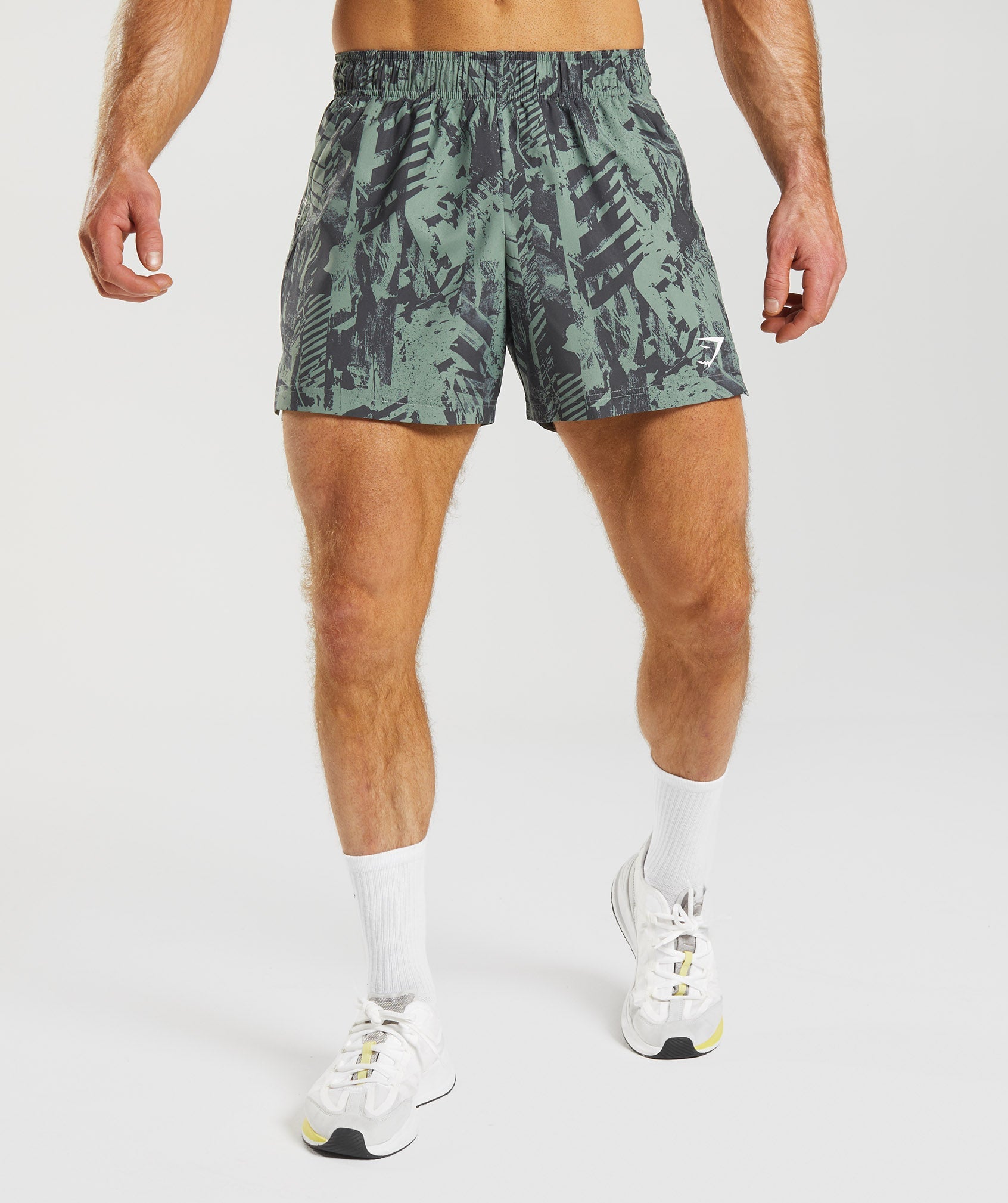 Sport 5" Shorts in Willow Green Print