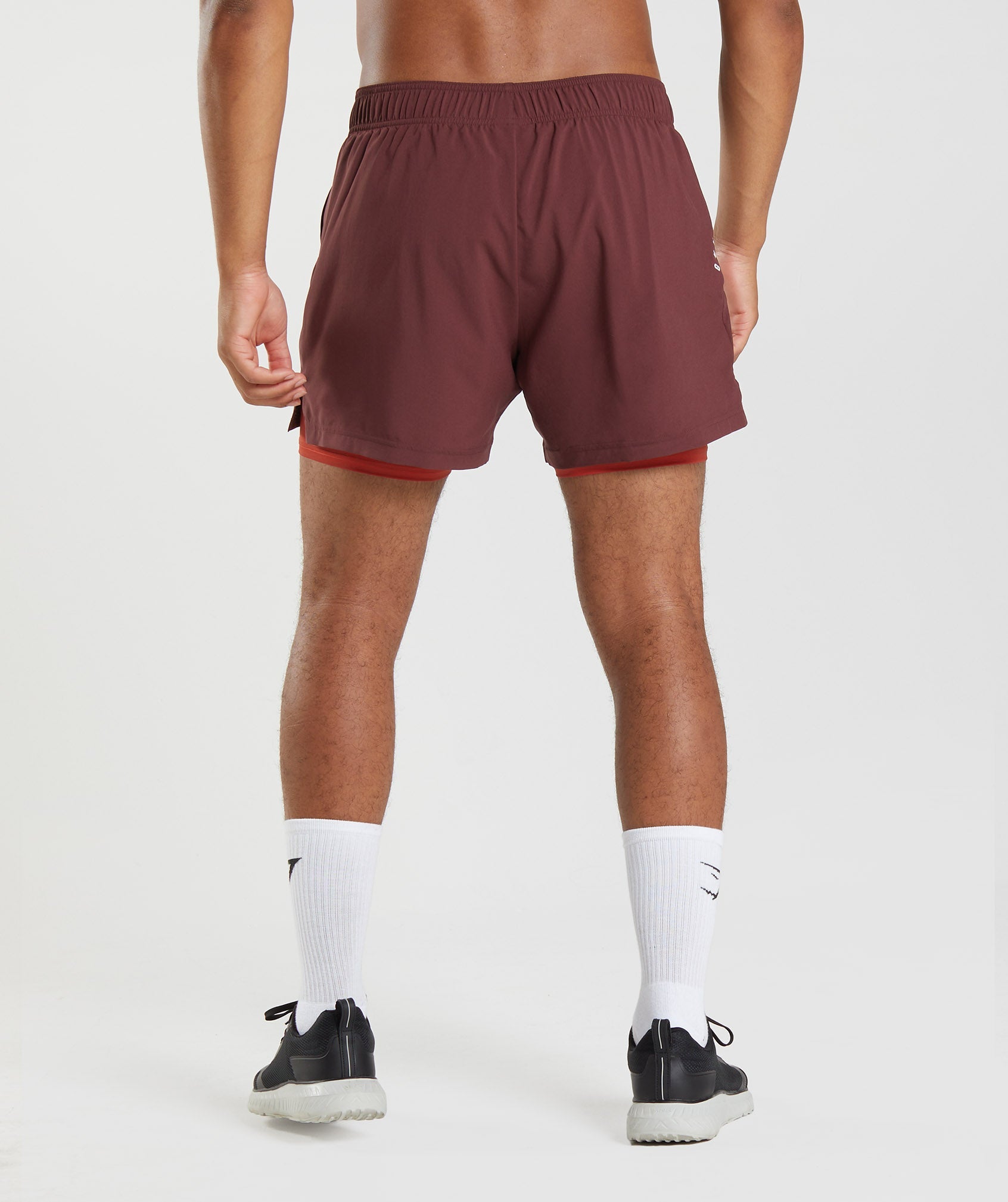 Sport 5" 2 In 1 Shorts in Baked Maroon/Salsa Red