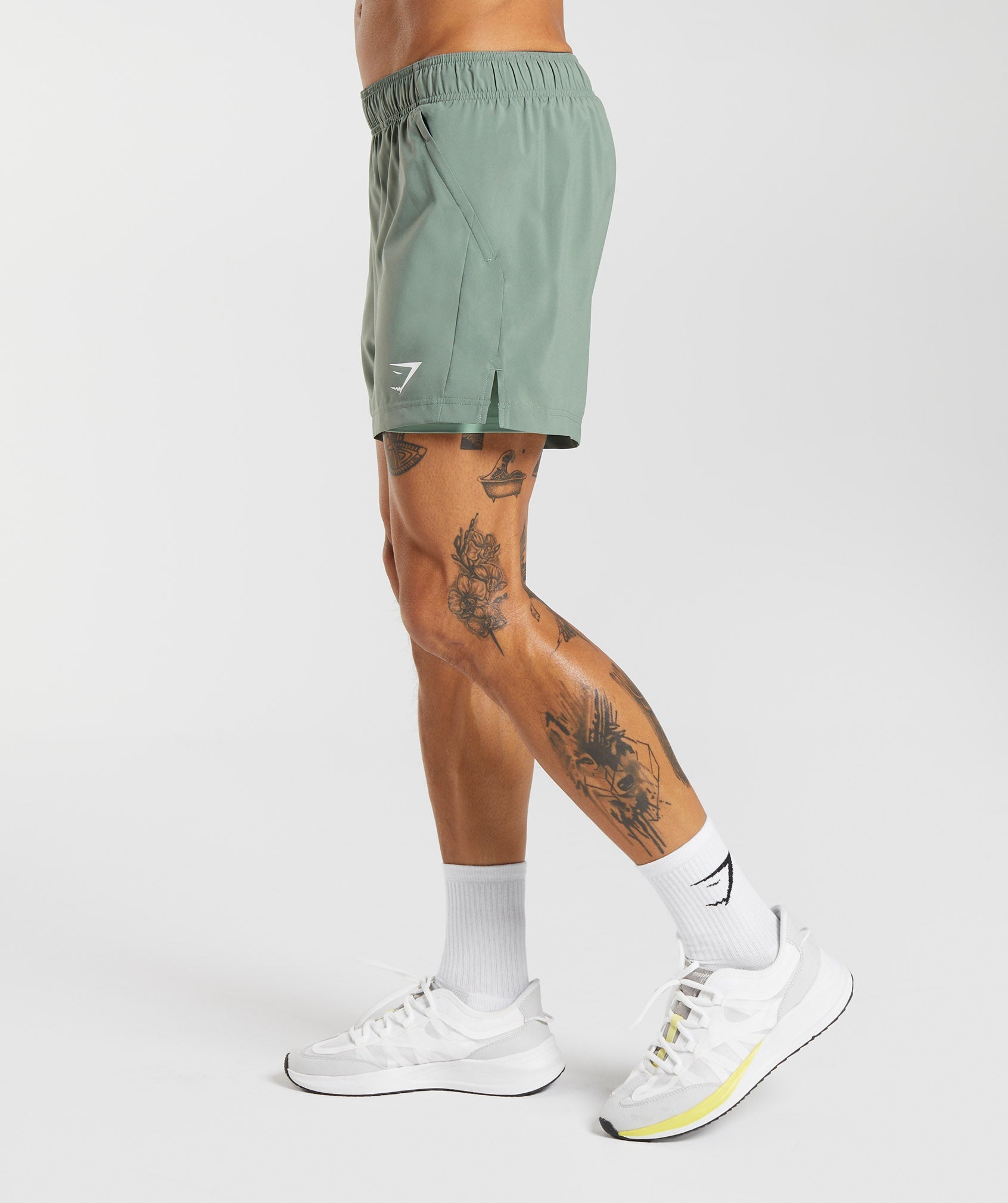 Sport 5" 2 In 1 Shorts in Willow Green/Desert Sage Green