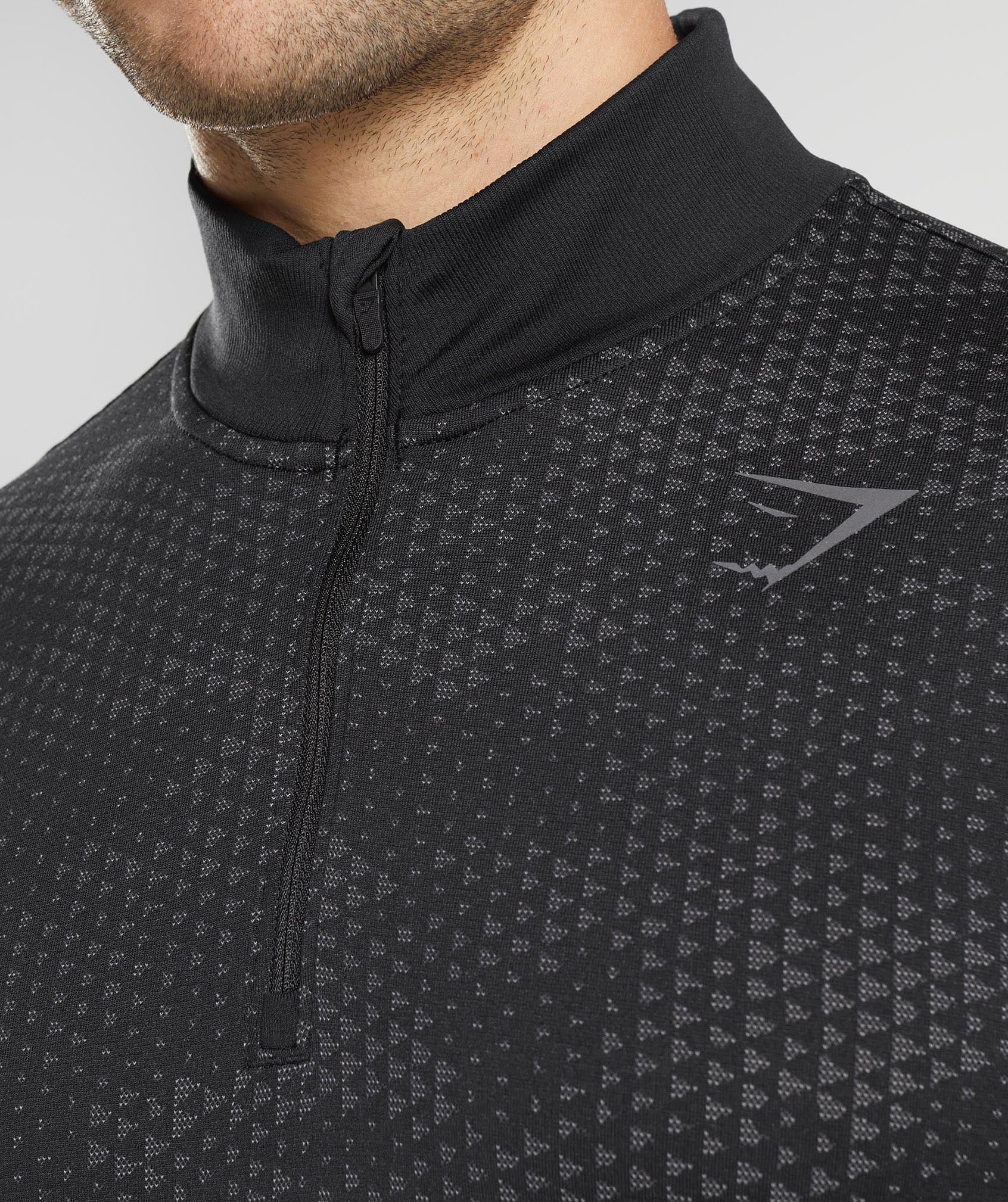 Sport Seamless 1/4 Zip in Black/Silhouette Grey